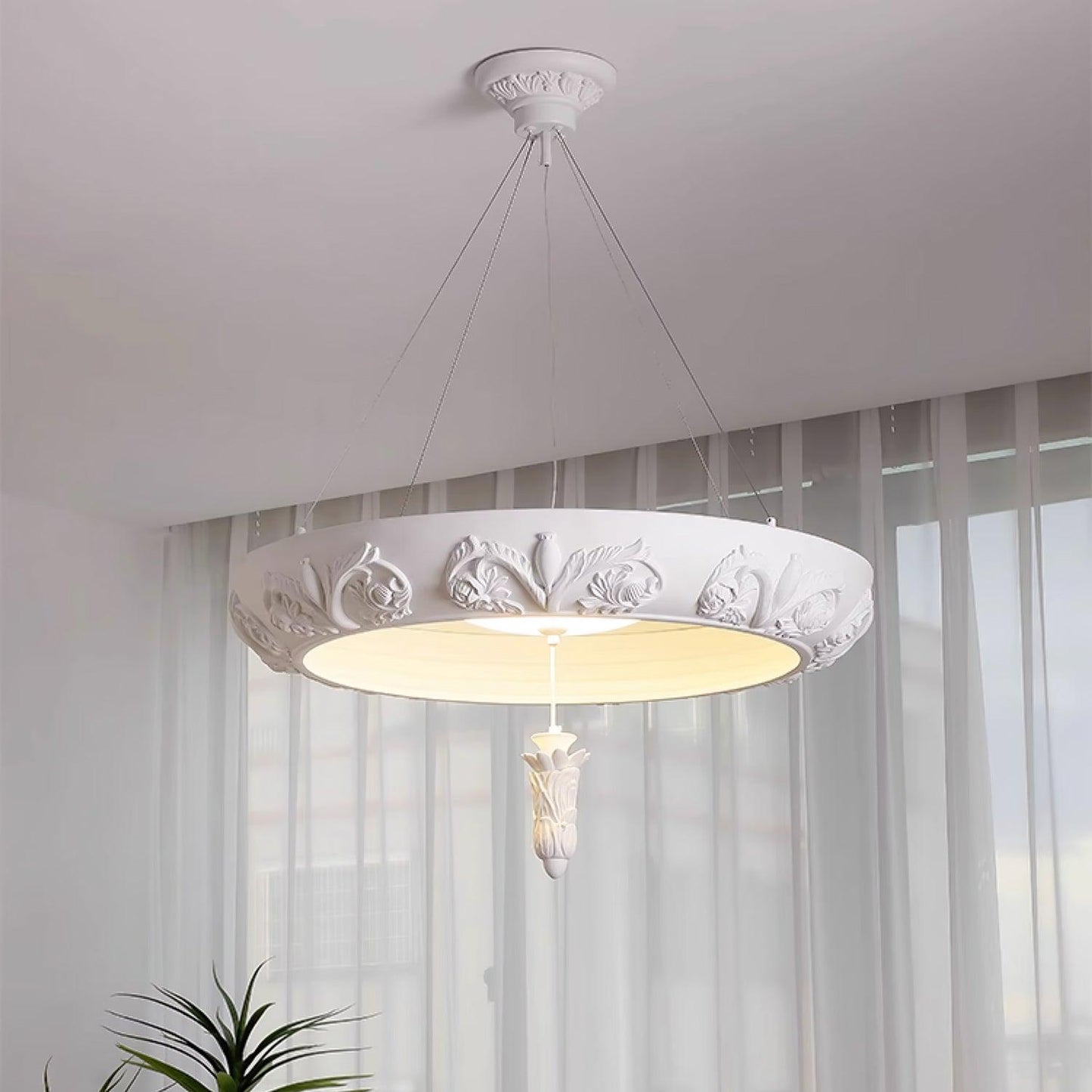 Artistic Carved Plaster Chandelier - YIOSI