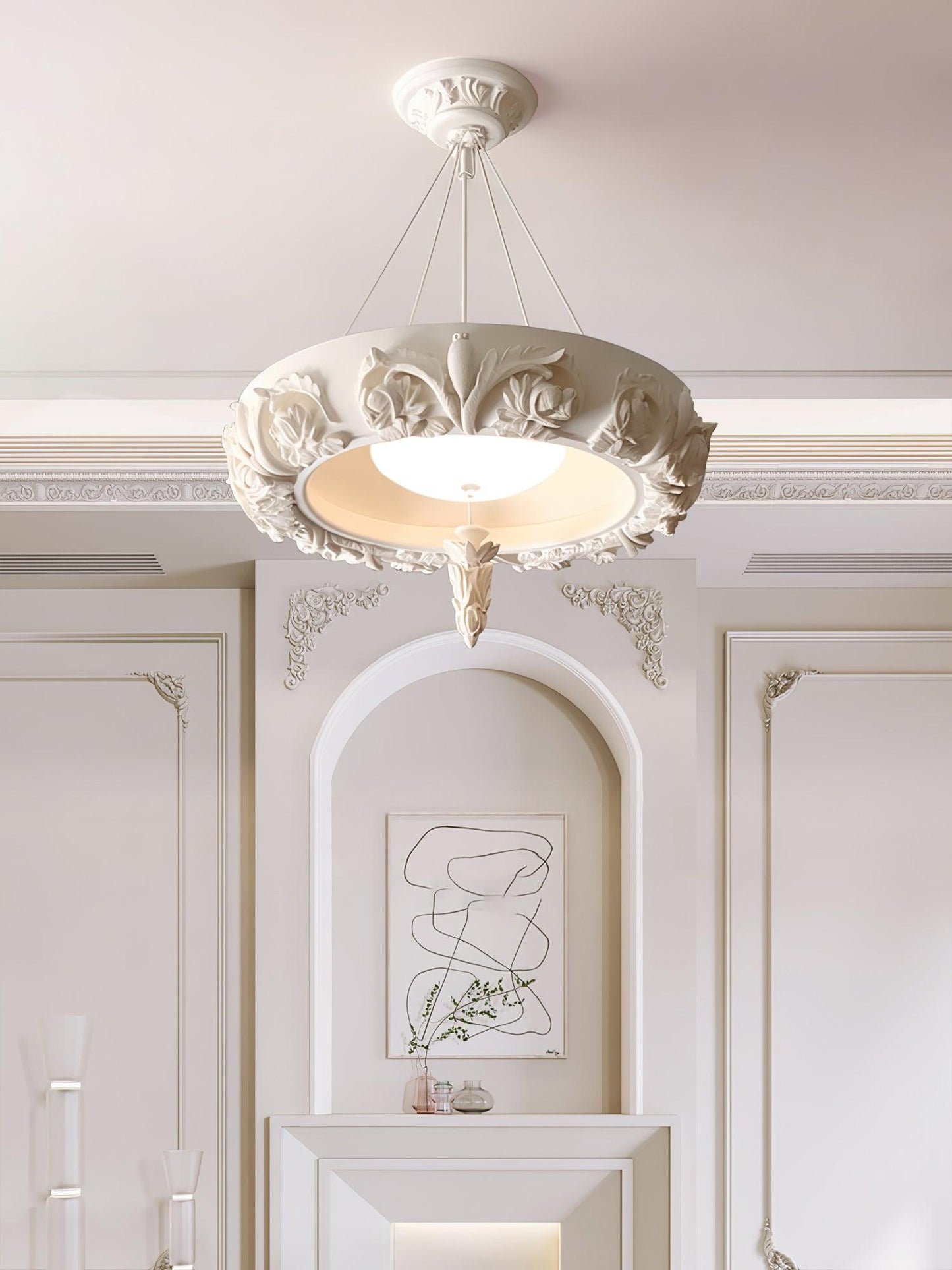 Artistic Carved Plaster Chandelier - YIOSI