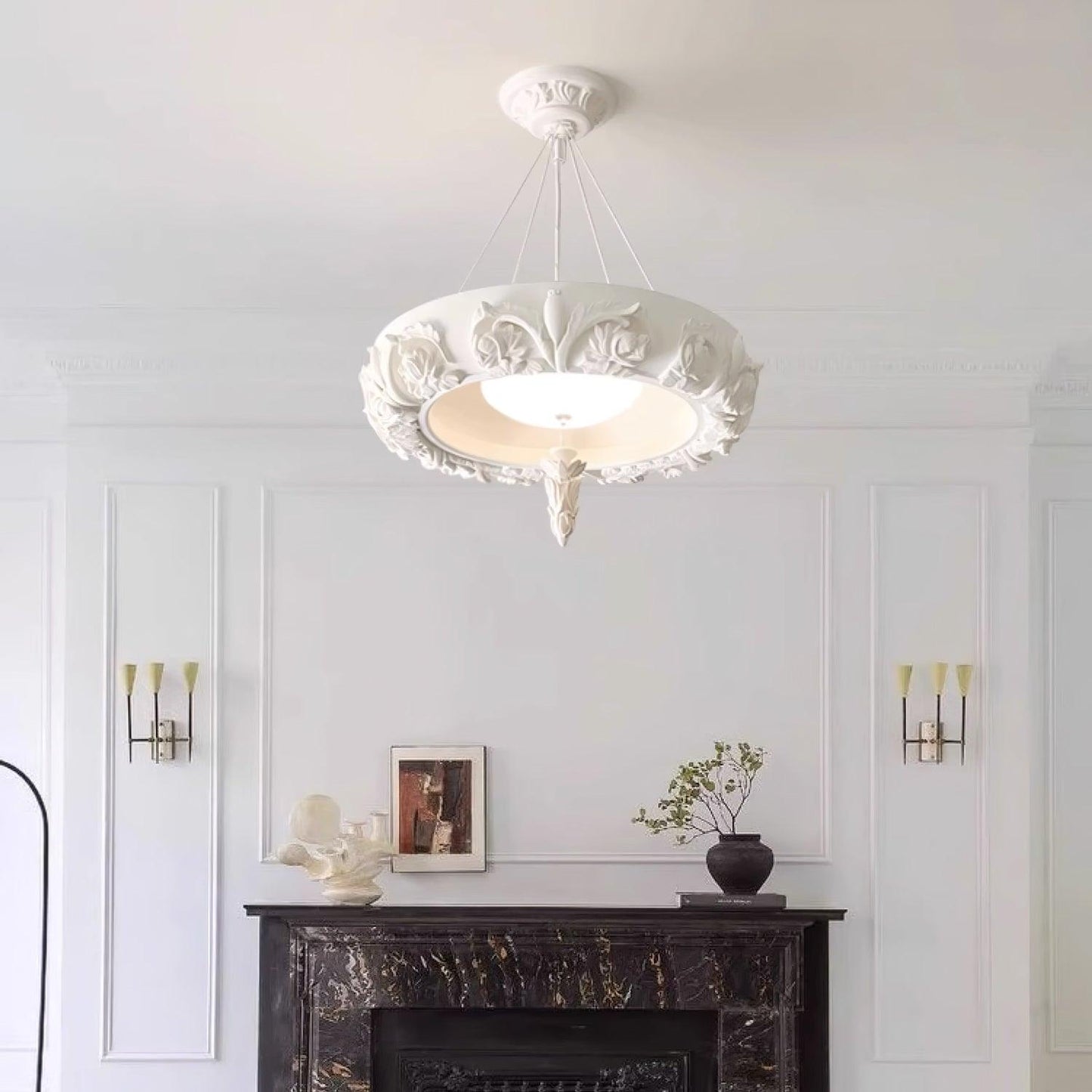 Artistic Carved Plaster Chandelier - YIOSI