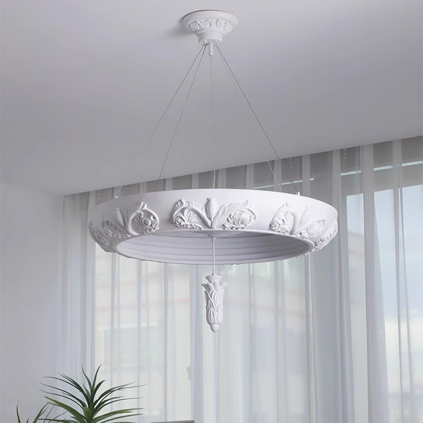 Artistic Carved Plaster Chandelier - YIOSI