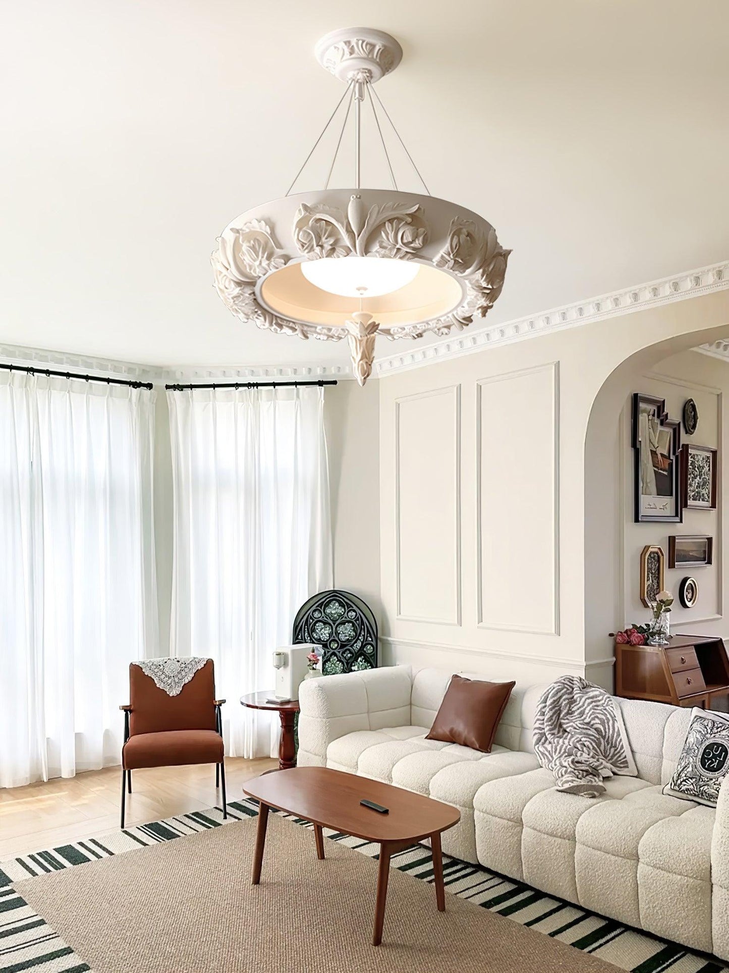 Artistic Carved Plaster Chandelier - YIOSI