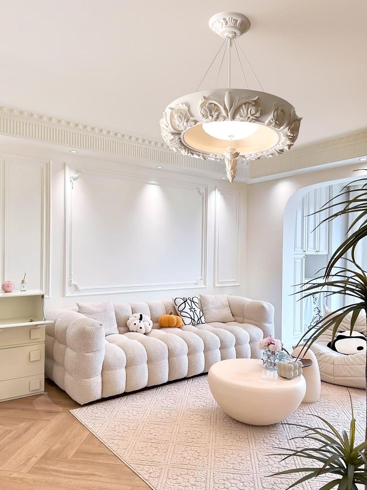 Artistic Carved Plaster Chandelier - YIOSI