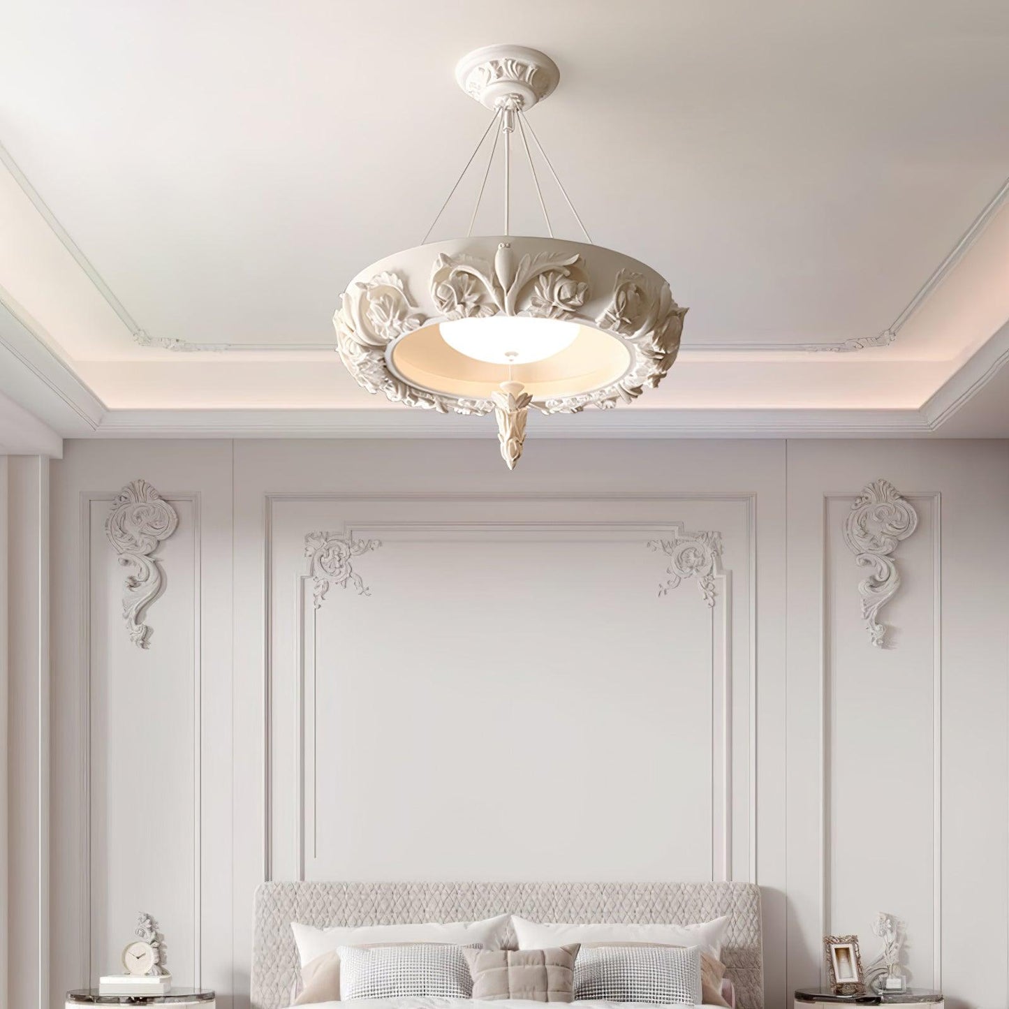 Artistic Carved Plaster Chandelier - YIOSI