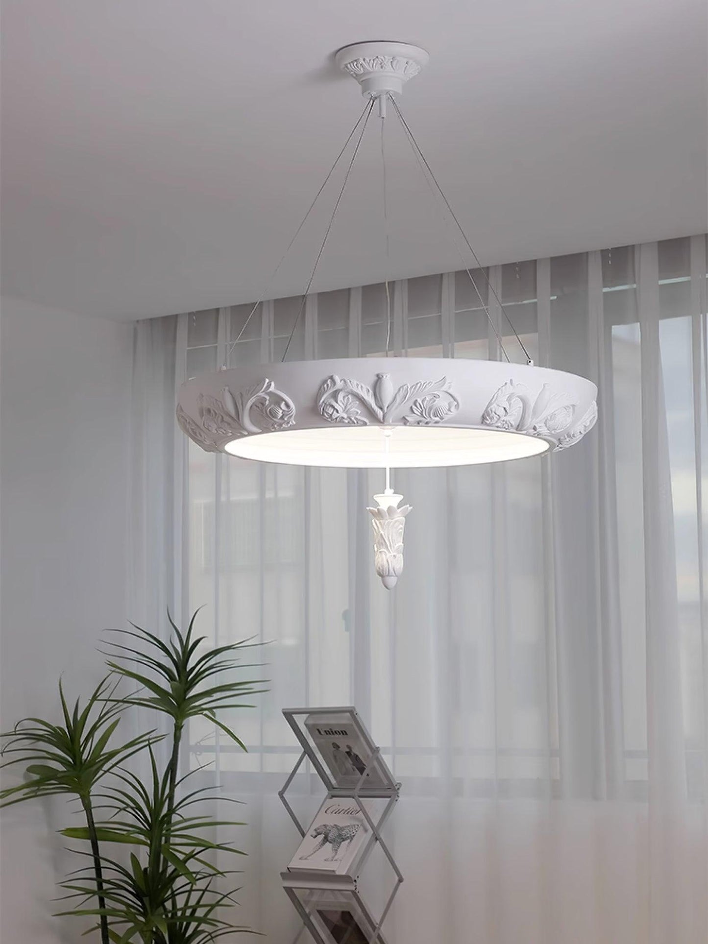 Artistic Carved Plaster Chandelier - YIOSI