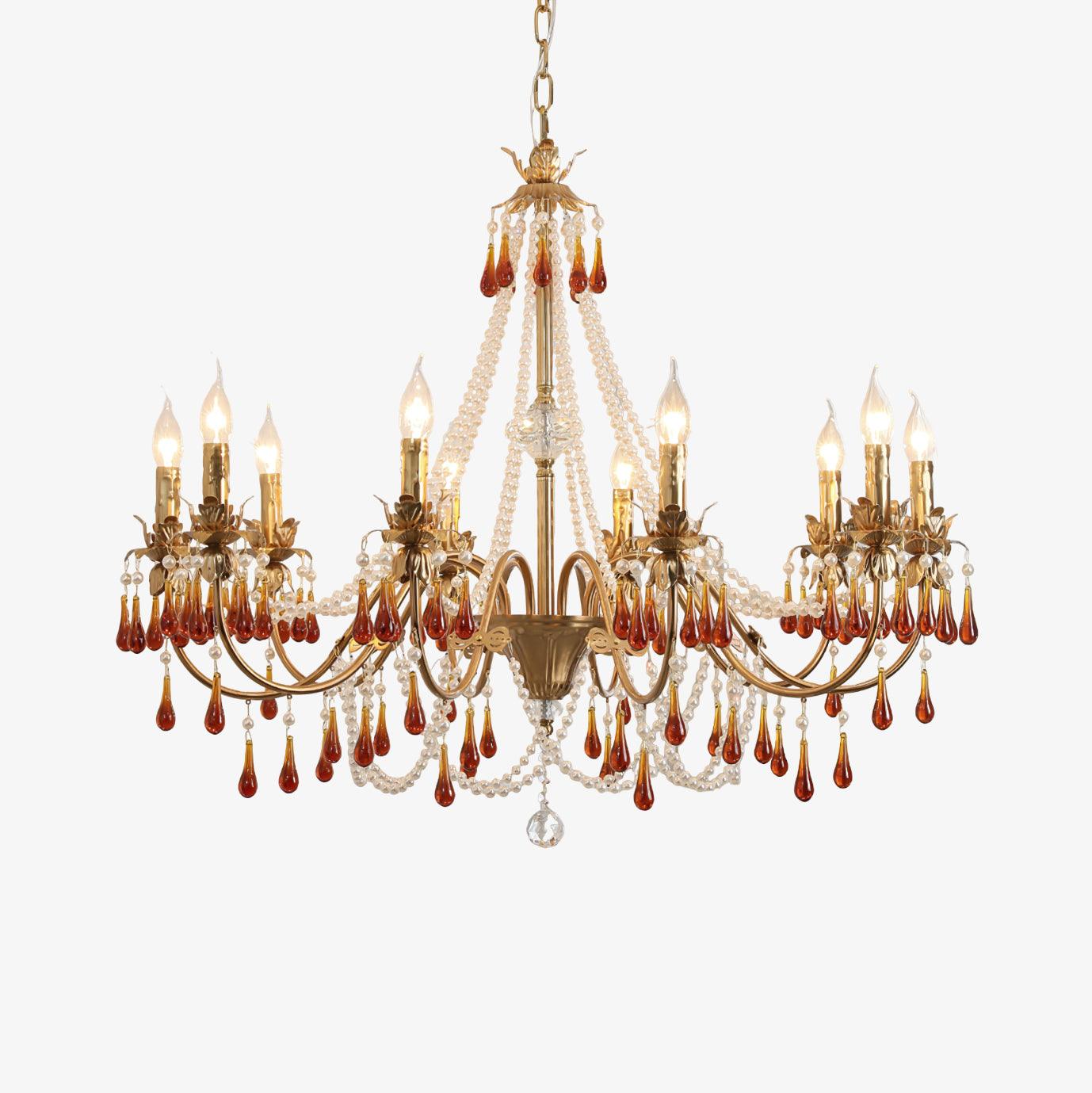 Aureate Amber Crystal Chandelier - YIOSI