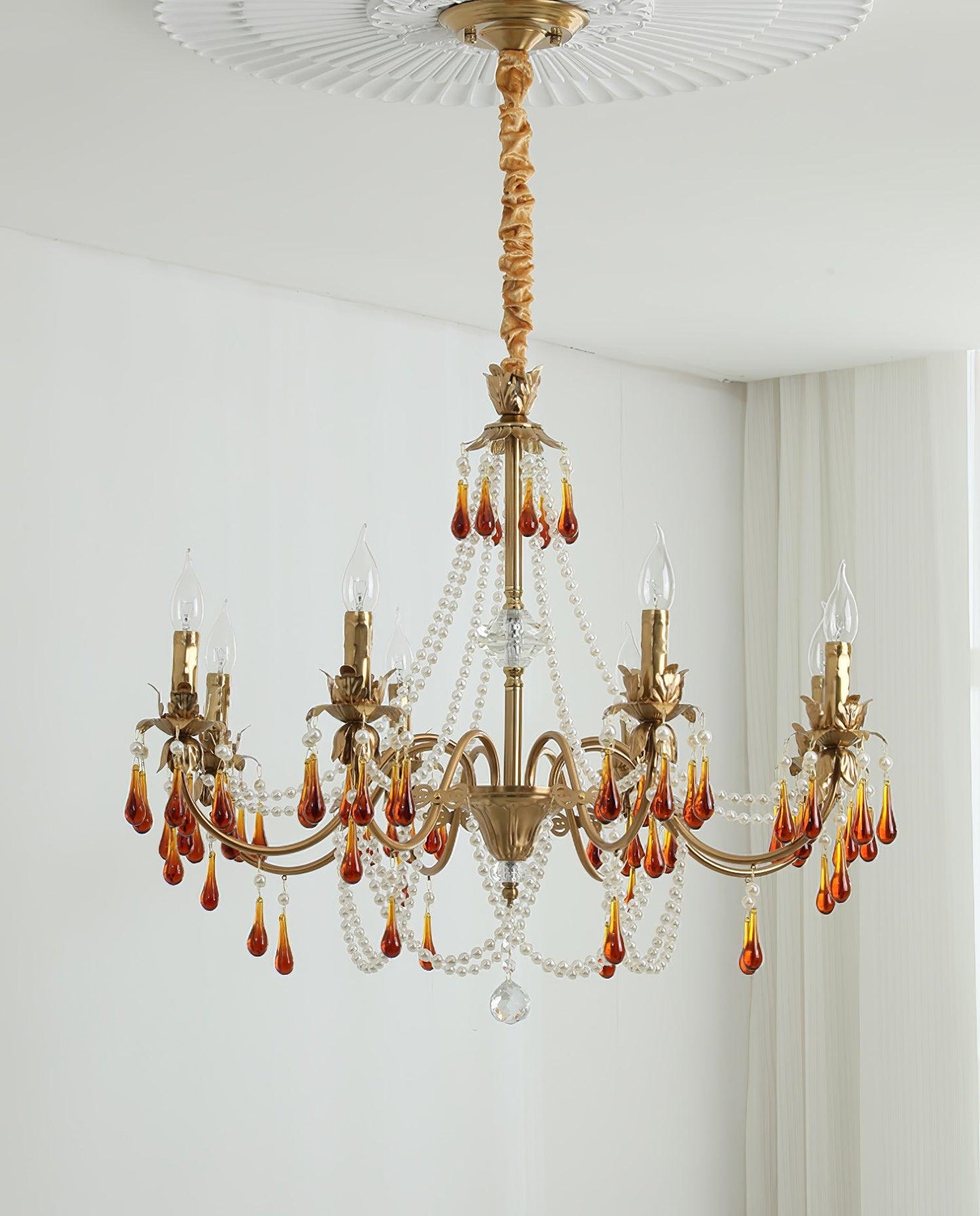 Aureate Amber Crystal Chandelier - YIOSI