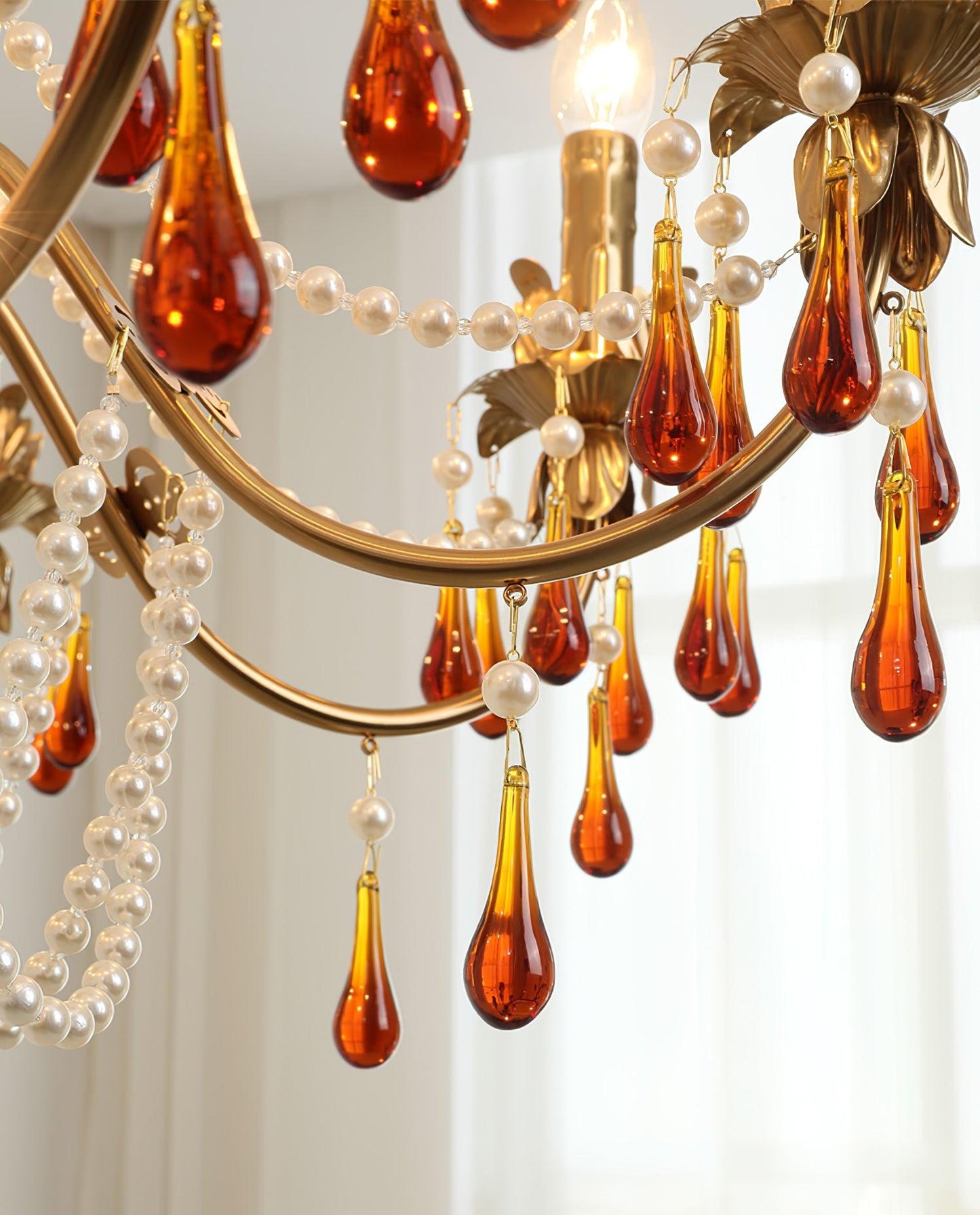 Aureate Amber Crystal Chandelier - YIOSI