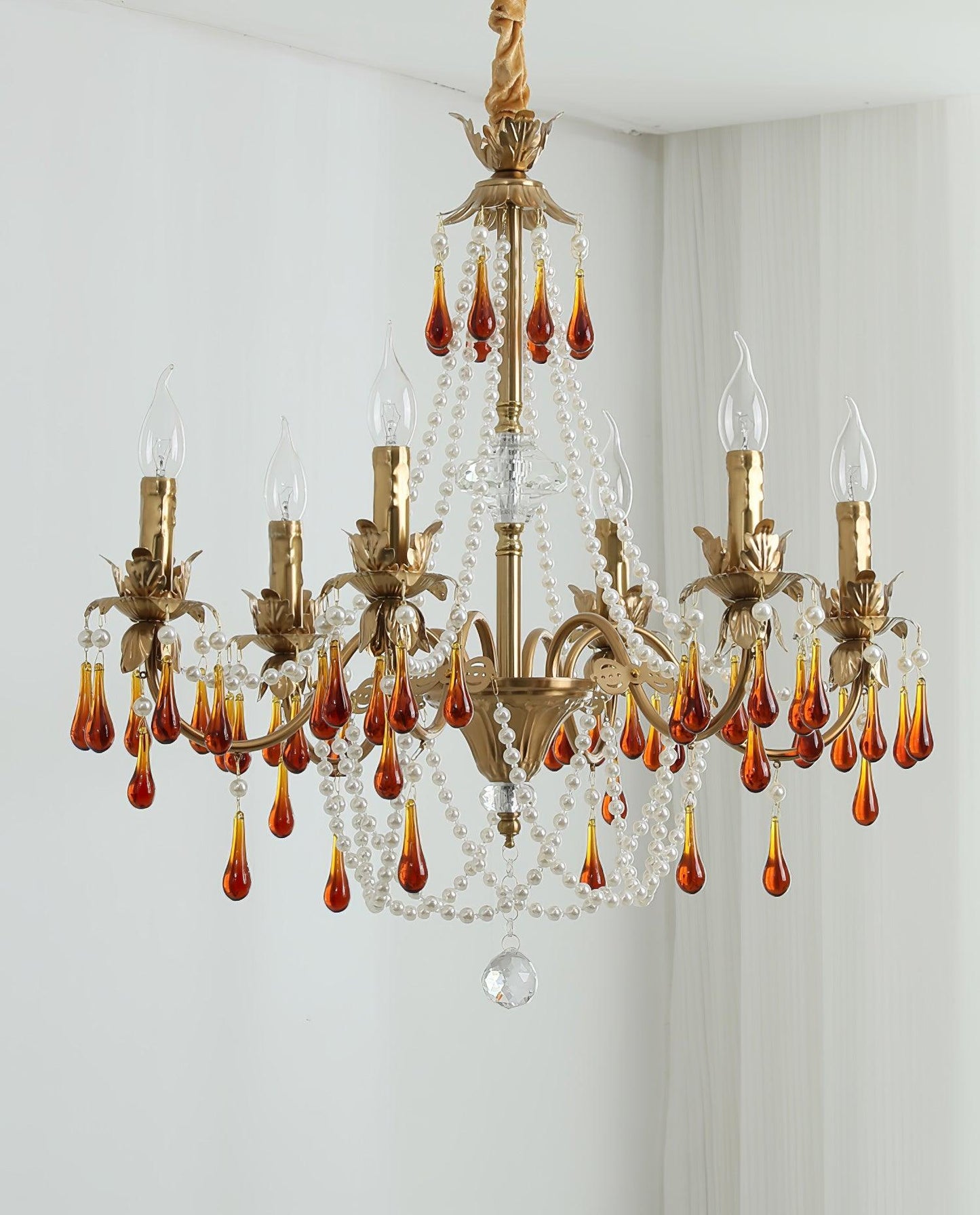 Aureate Amber Crystal Chandelier - YIOSI