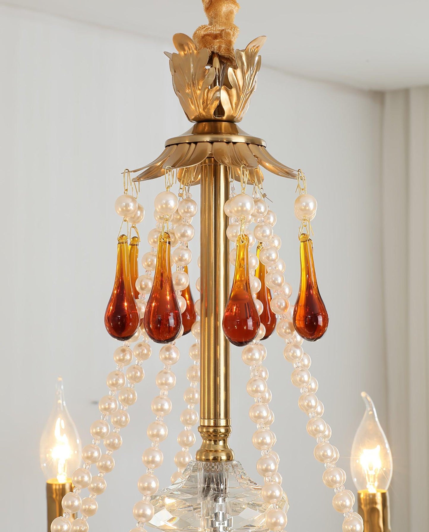 Aureate Amber Crystal Chandelier - YIOSI