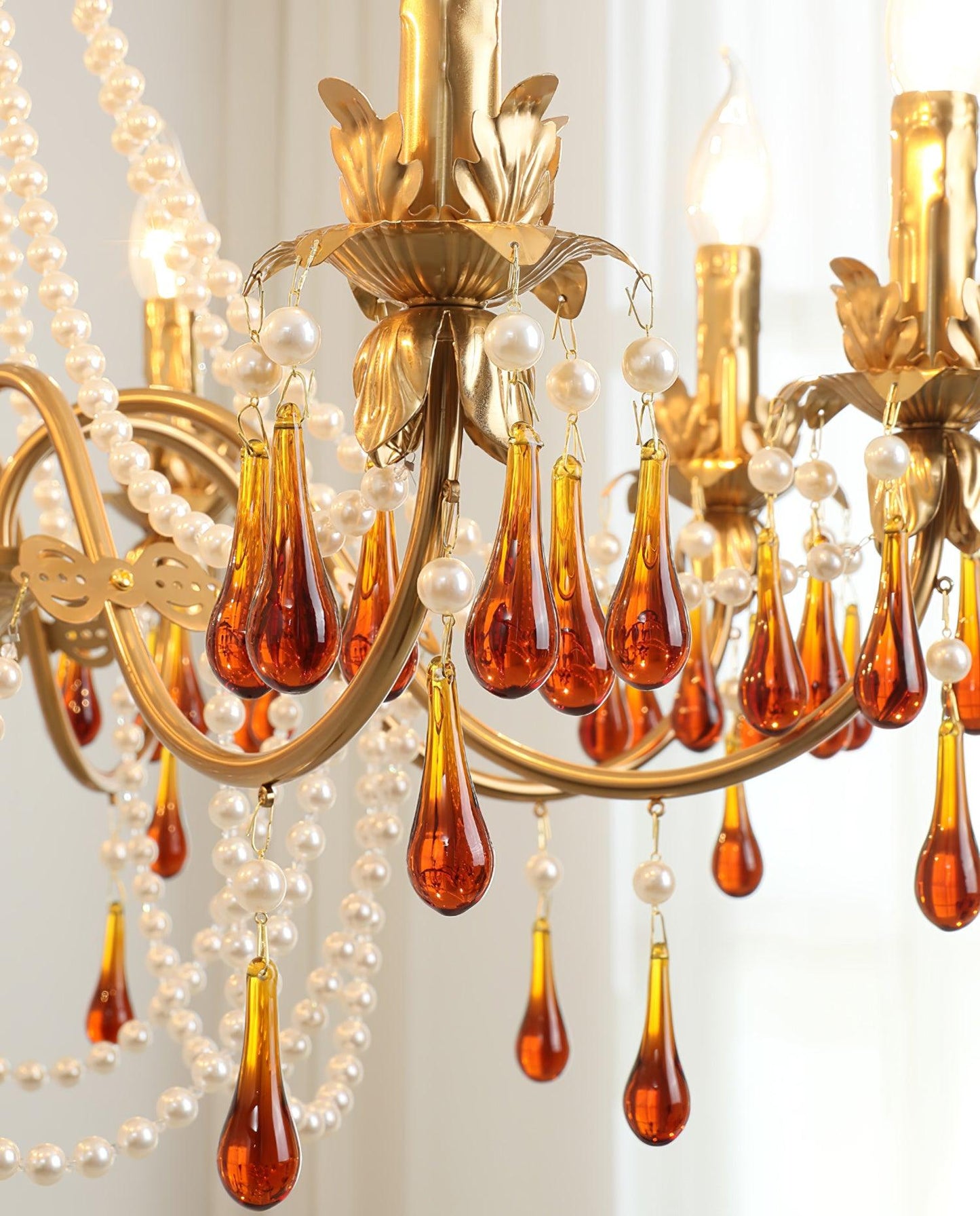 Aureate Amber Crystal Chandelier - YIOSI
