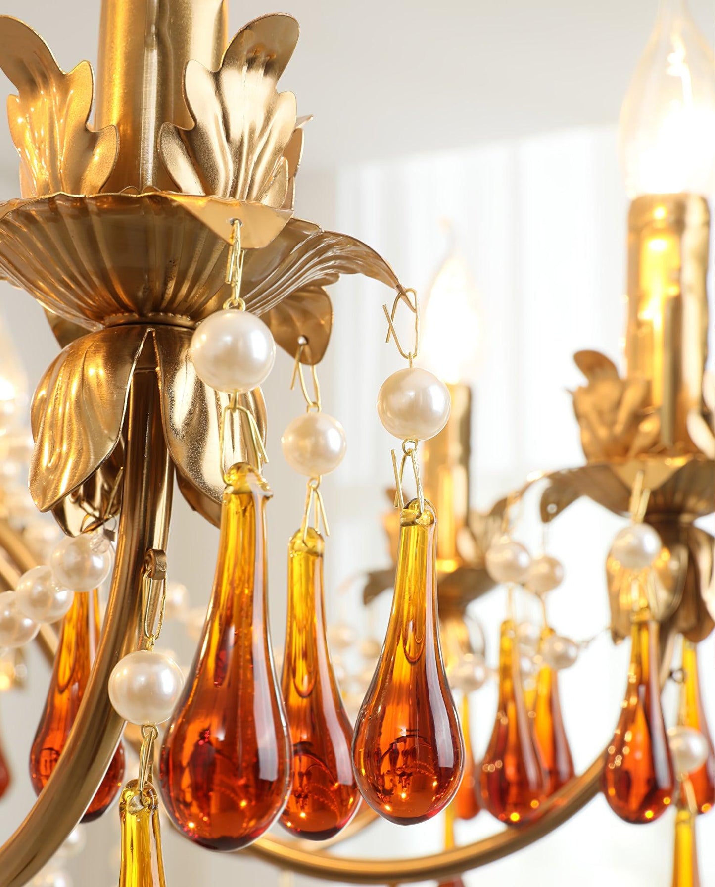 Aureate Amber Crystal Chandelier - YIOSI