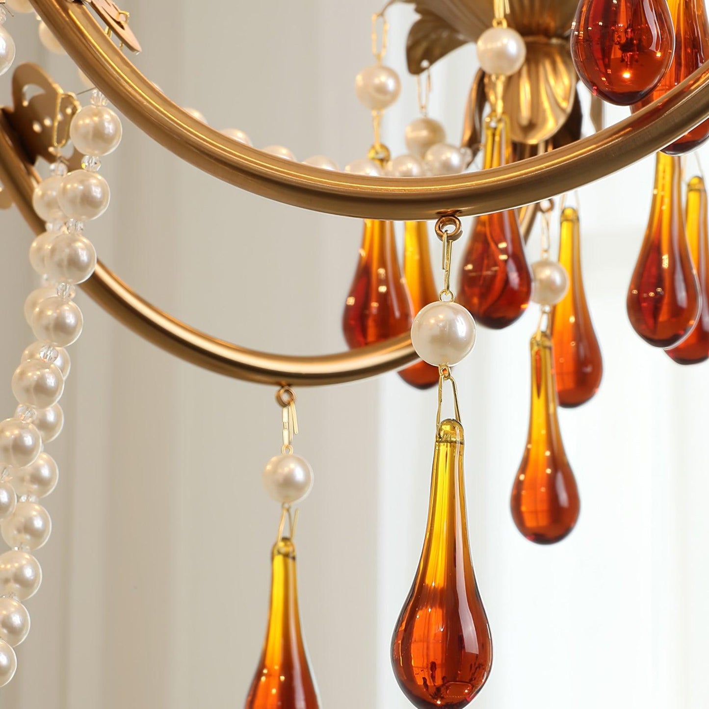 Aureate Amber Crystal Chandelier - YIOSI
