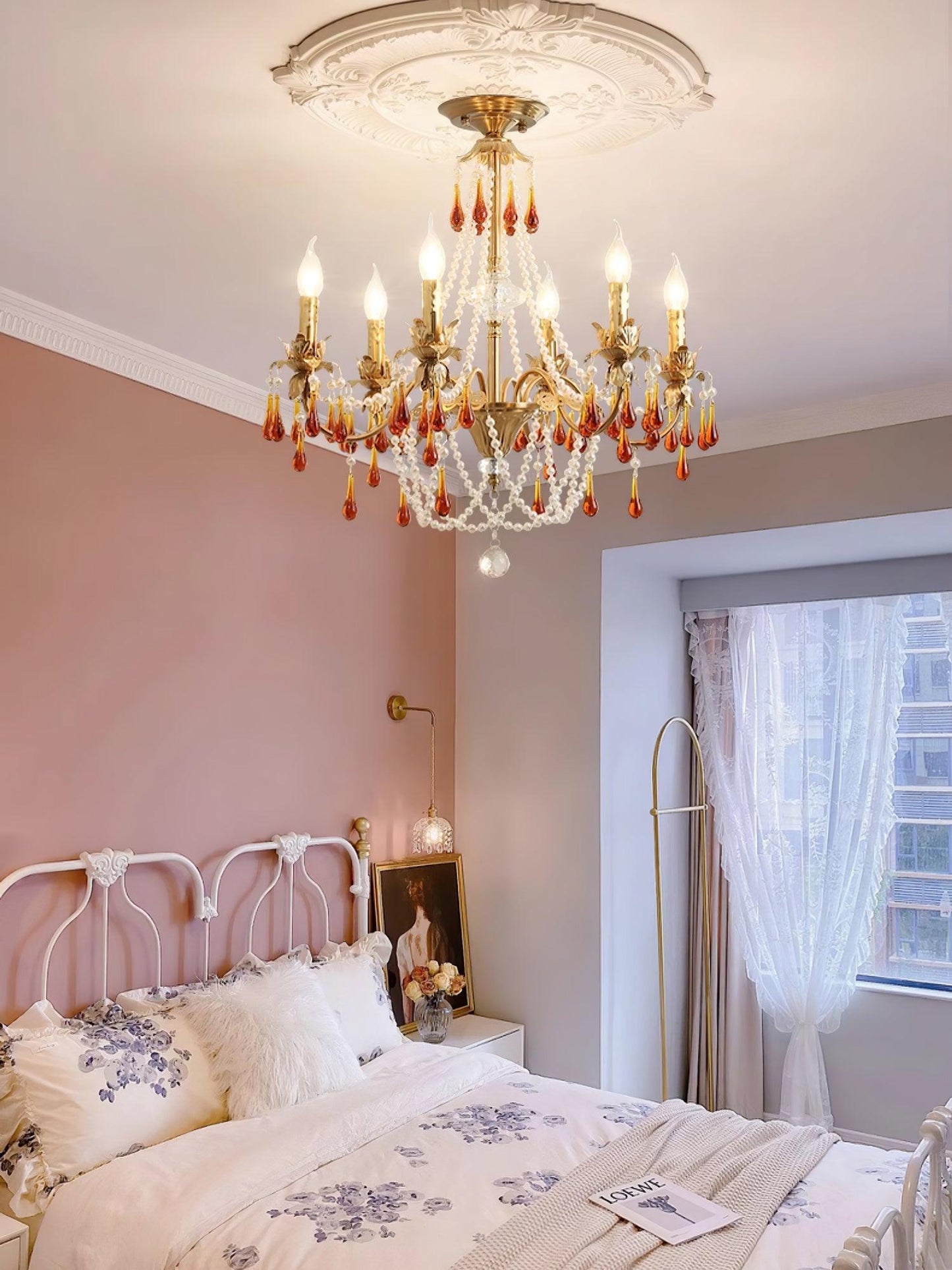 Aureate Amber Crystal Chandelier - YIOSI