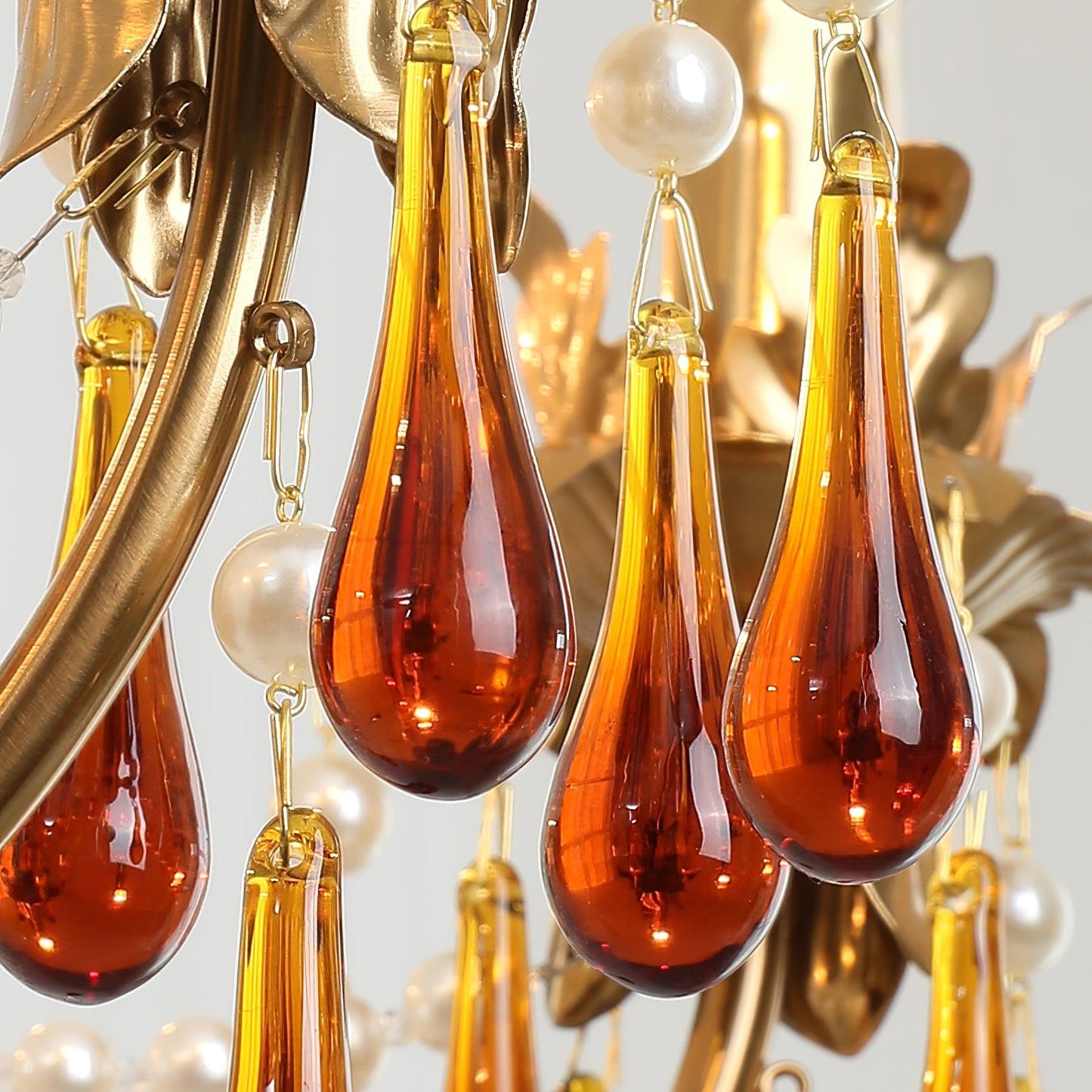 Aureate Amber Crystal Chandelier - YIOSI