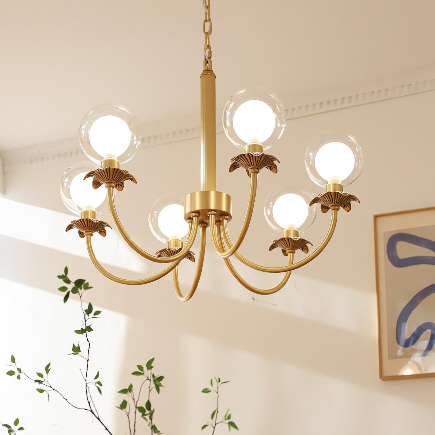 Aureate Radiance Glass Chandelier - YIOSI