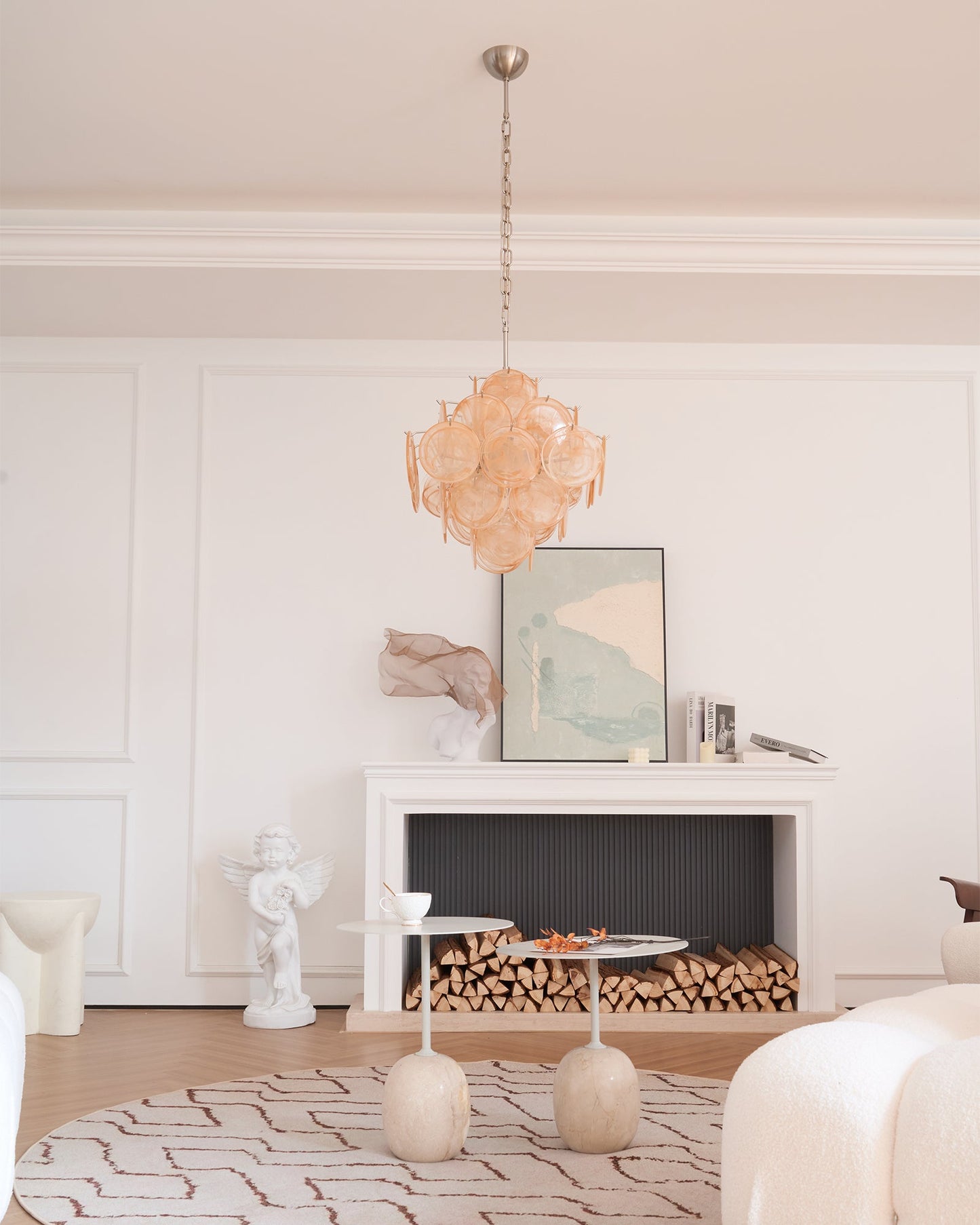 Aurelia Apricot Murano Glass Chandelier - YIOSI