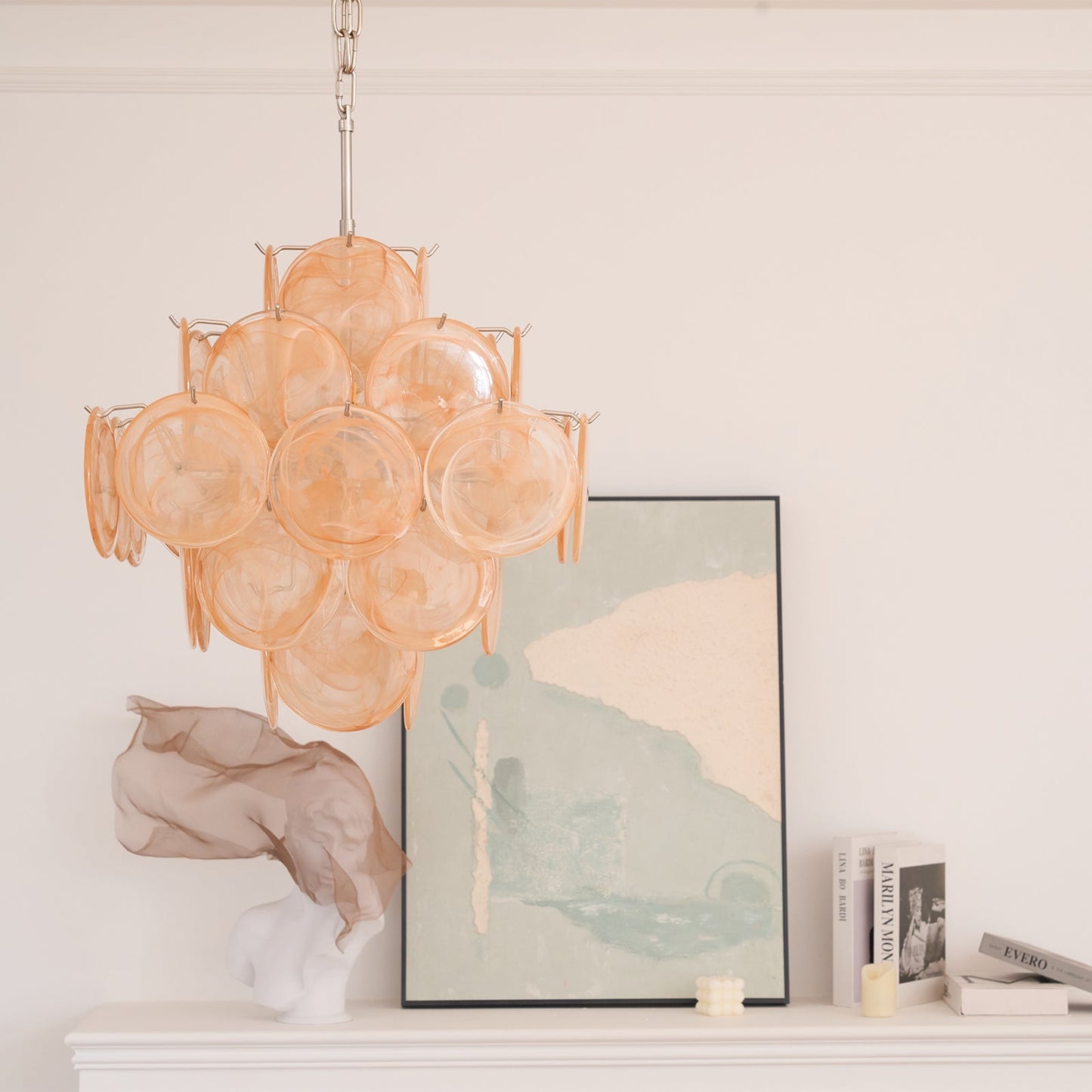 Aurelia Apricot Murano Glass Chandelier - YIOSI