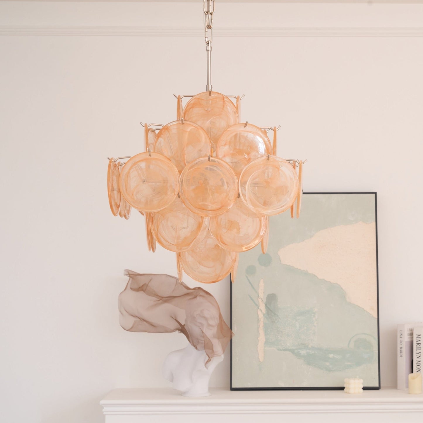 Aurelia Apricot Murano Glass Chandelier - YIOSI