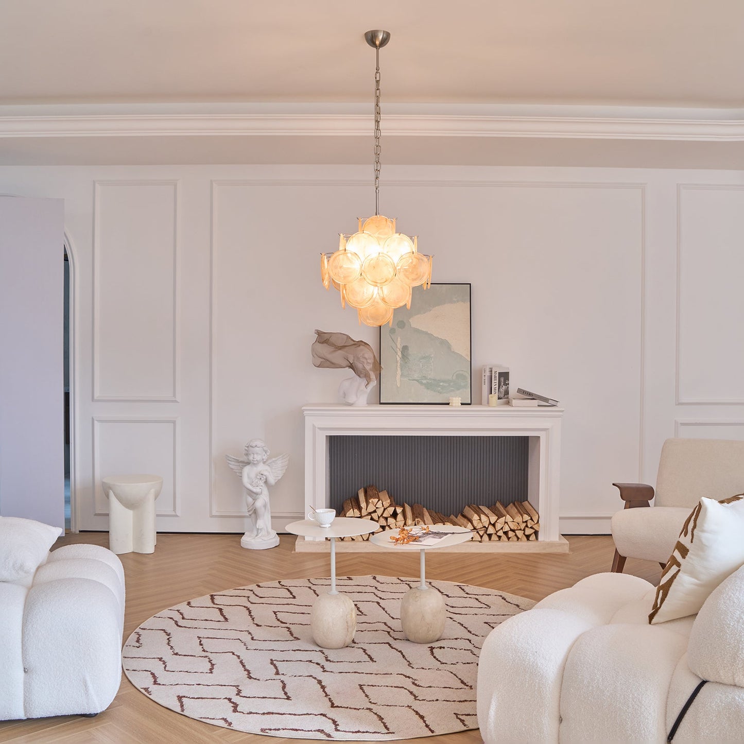 Aurelia Apricot Murano Glass Chandelier - YIOSI