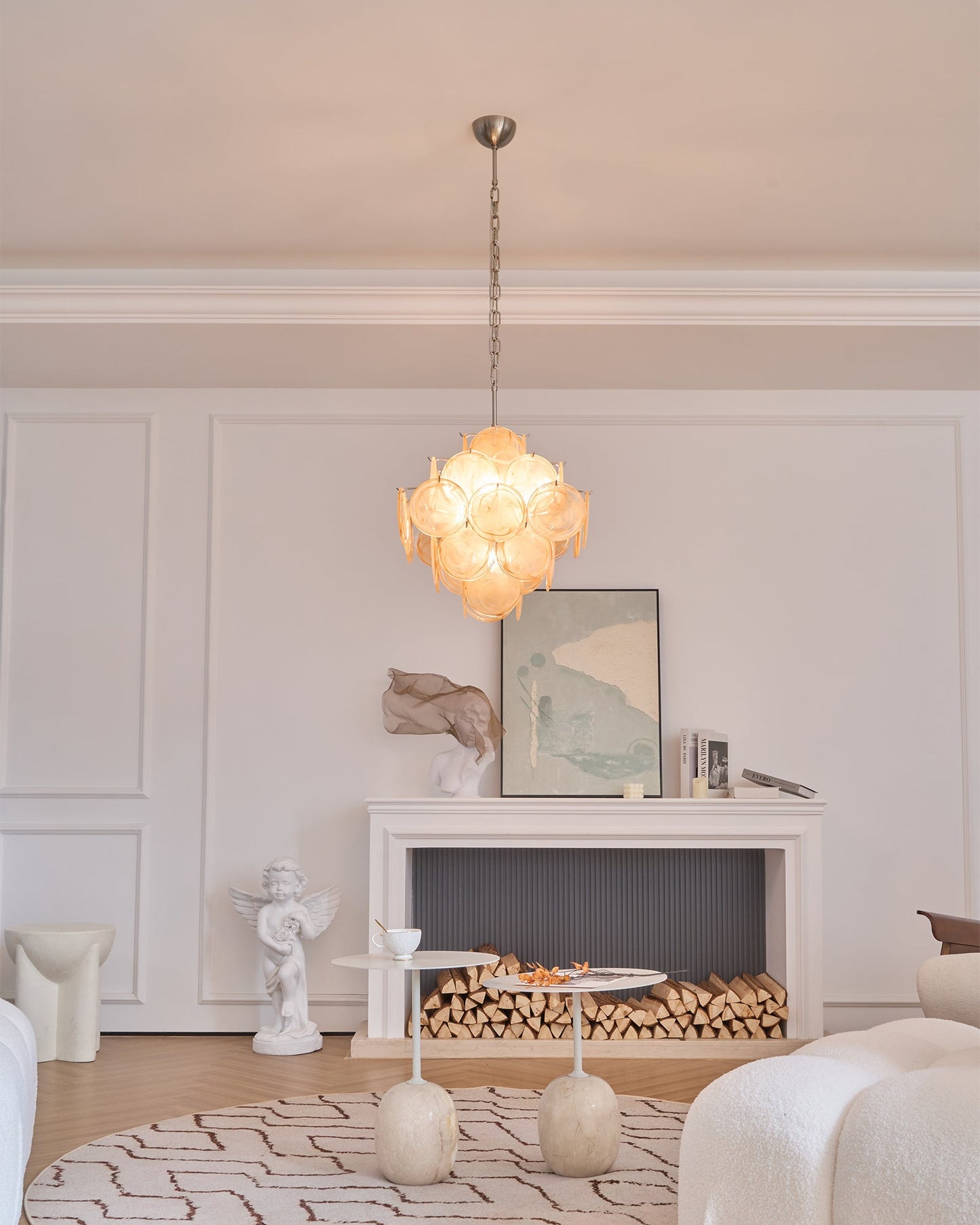 Aurelia Apricot Murano Glass Chandelier - YIOSI
