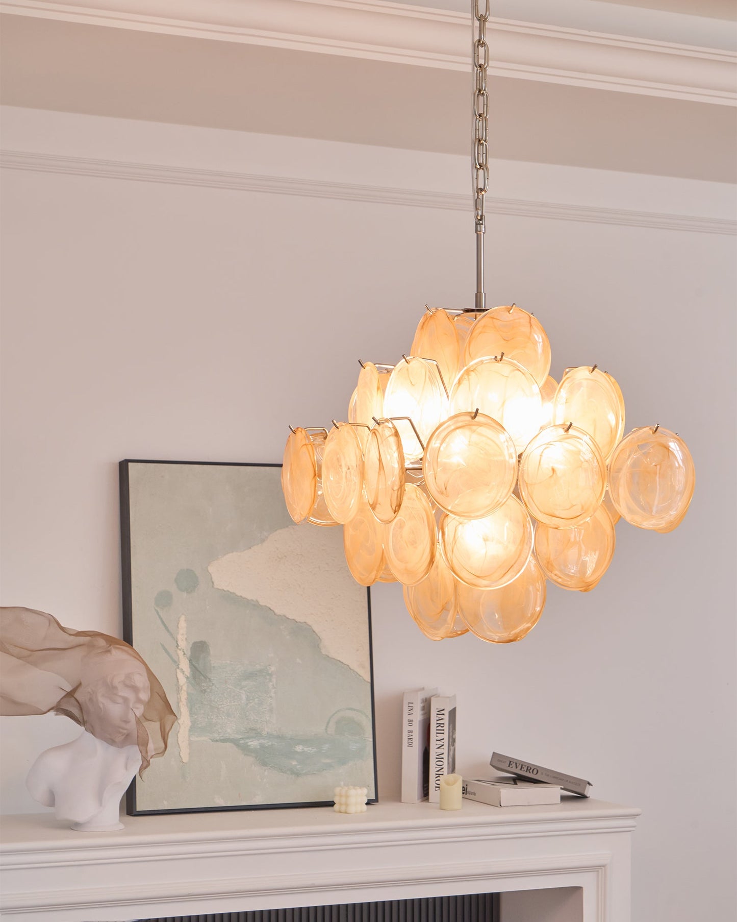 Aurelia Apricot Murano Glass Chandelier - YIOSI