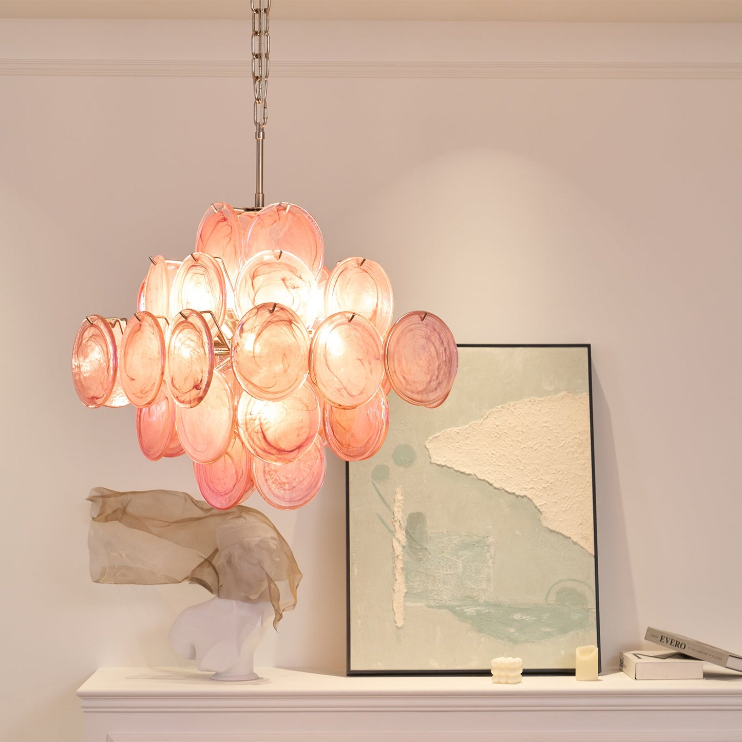 Aurelia Pink Murano Glass Chandelier - YIOSI