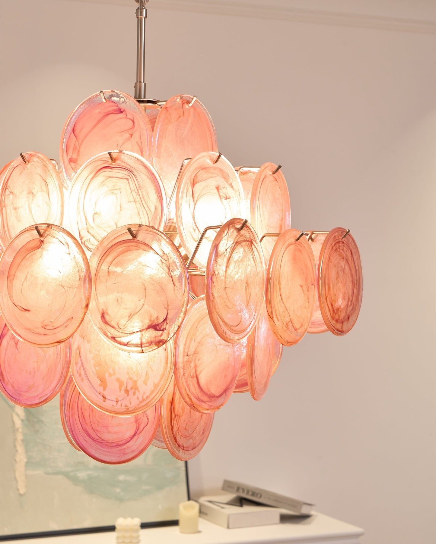 Aurelia Pink Murano Glass Chandelier - YIOSI