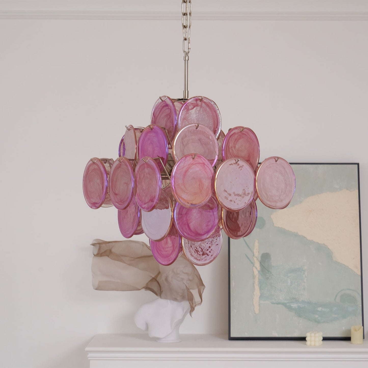 Aurelia Pink Murano Glass Chandelier - YIOSI