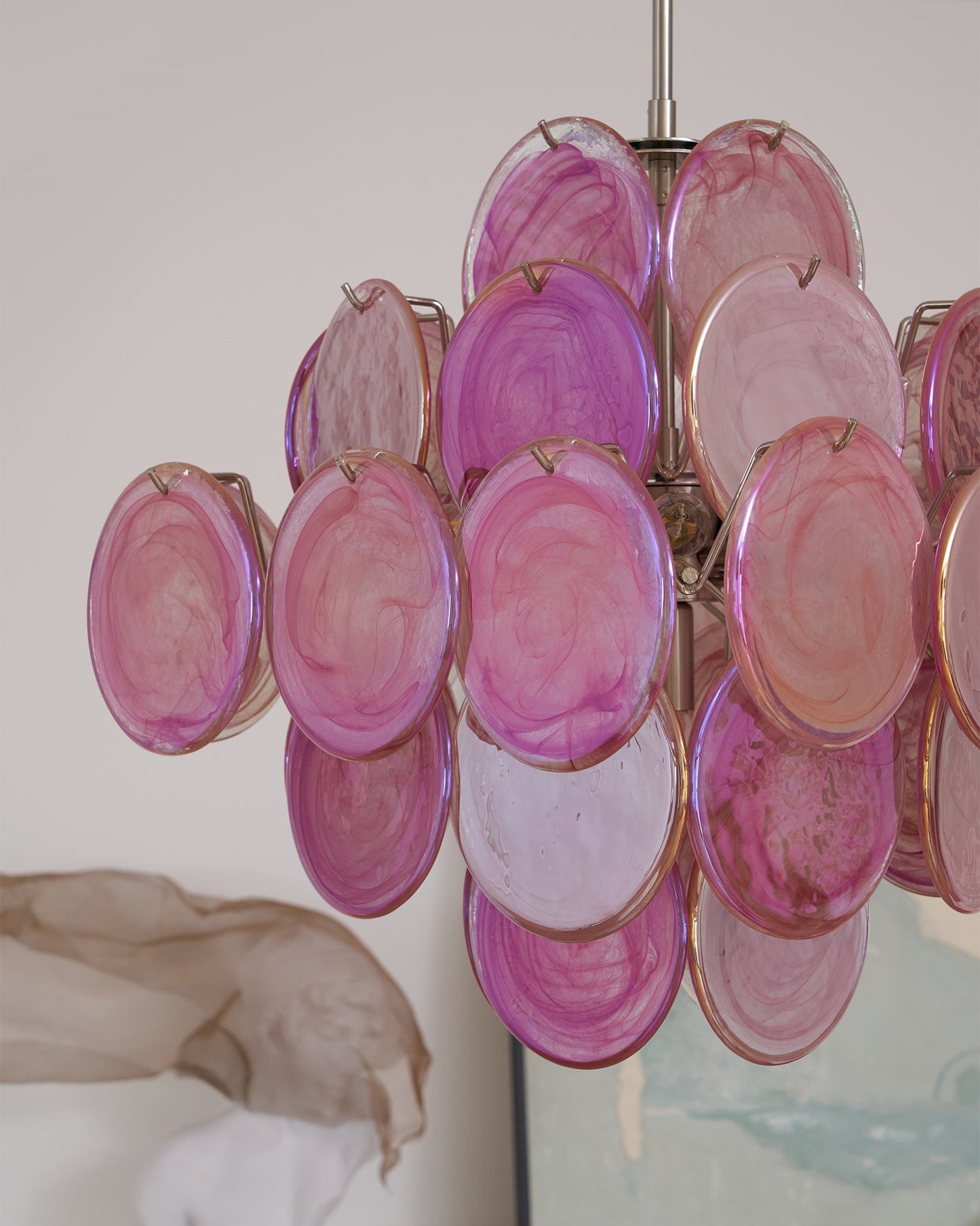 Aurelia Pink Murano Glass Chandelier - YIOSI