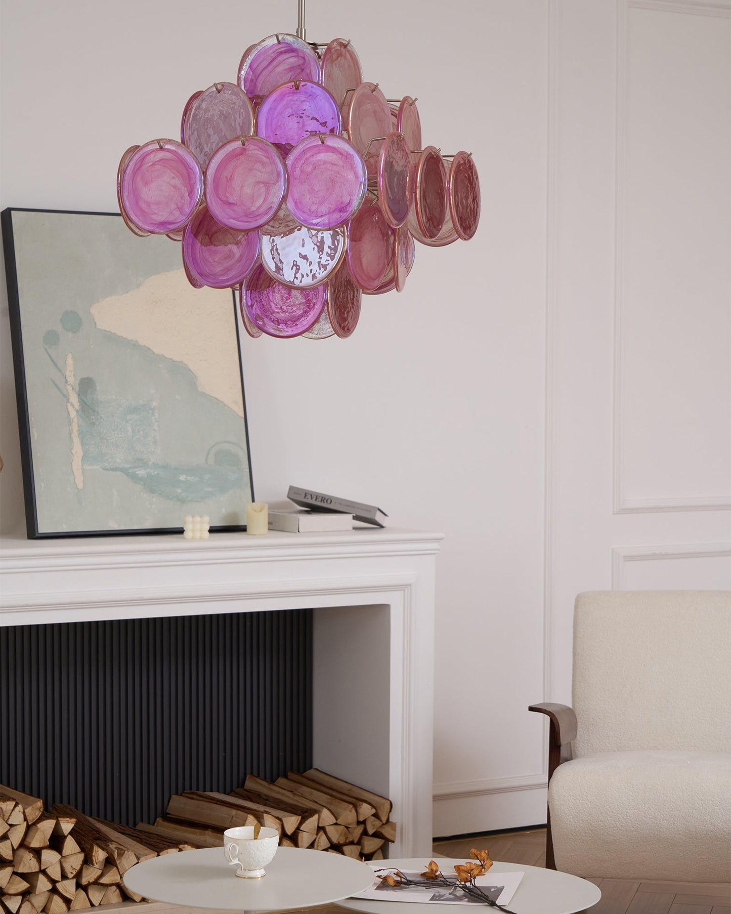 Aurelia Pink Murano Glass Chandelier - YIOSI
