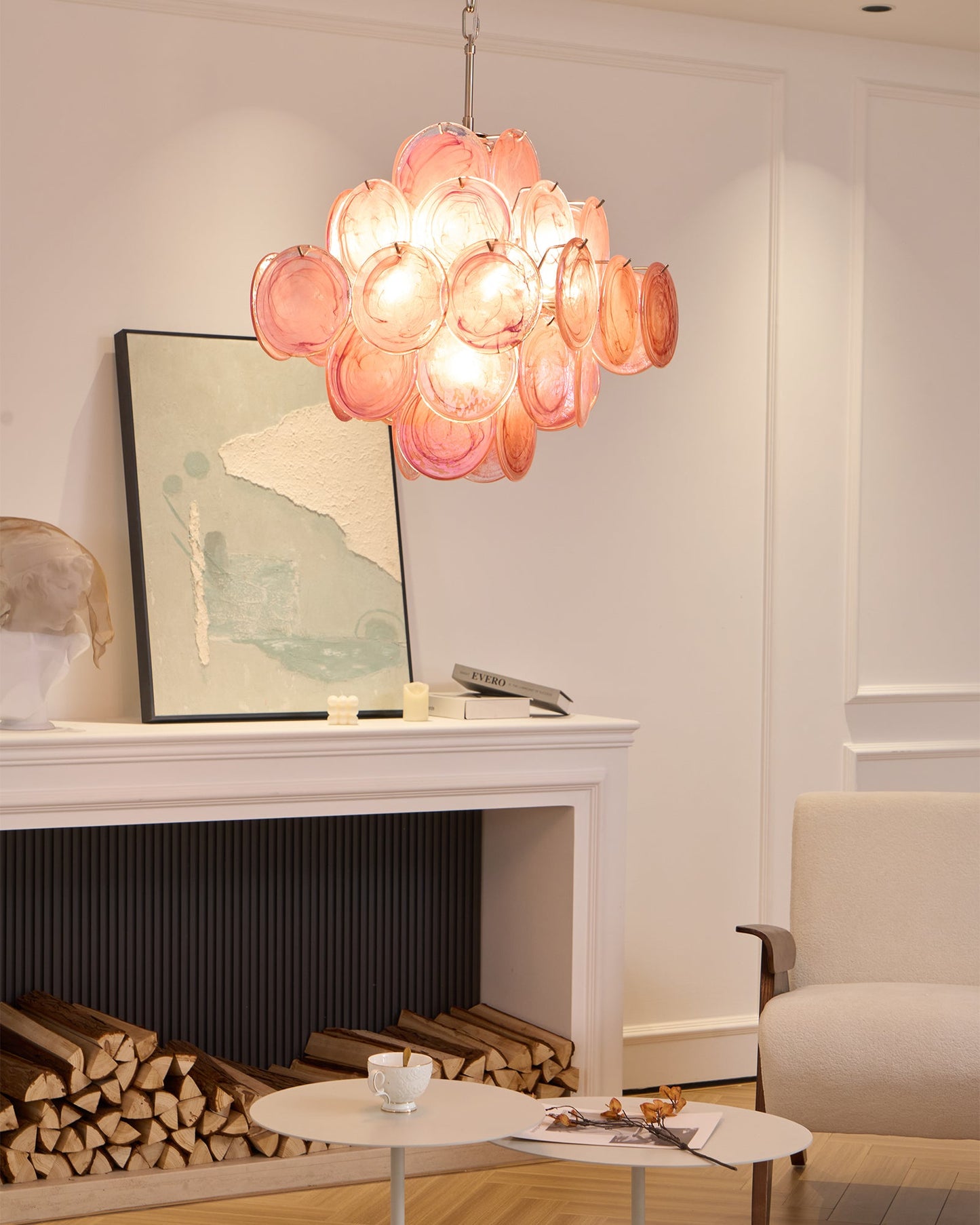 Aurelia Pink Murano Glass Chandelier - YIOSI