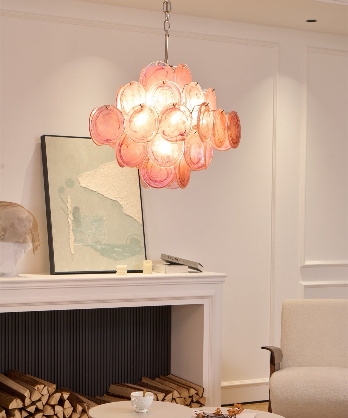 Aurelia Pink Murano Glass Chandelier - YIOSI