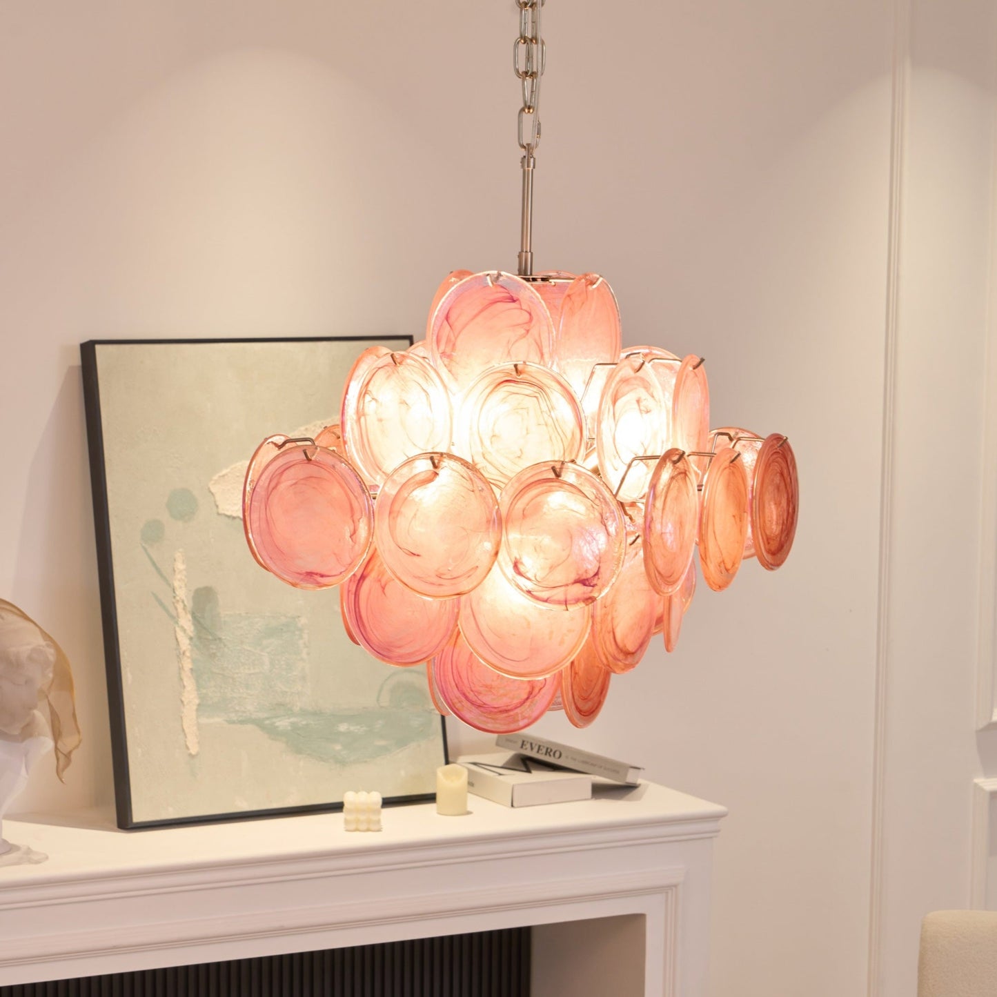 Aurelia Pink Murano Glass Chandelier - YIOSI
