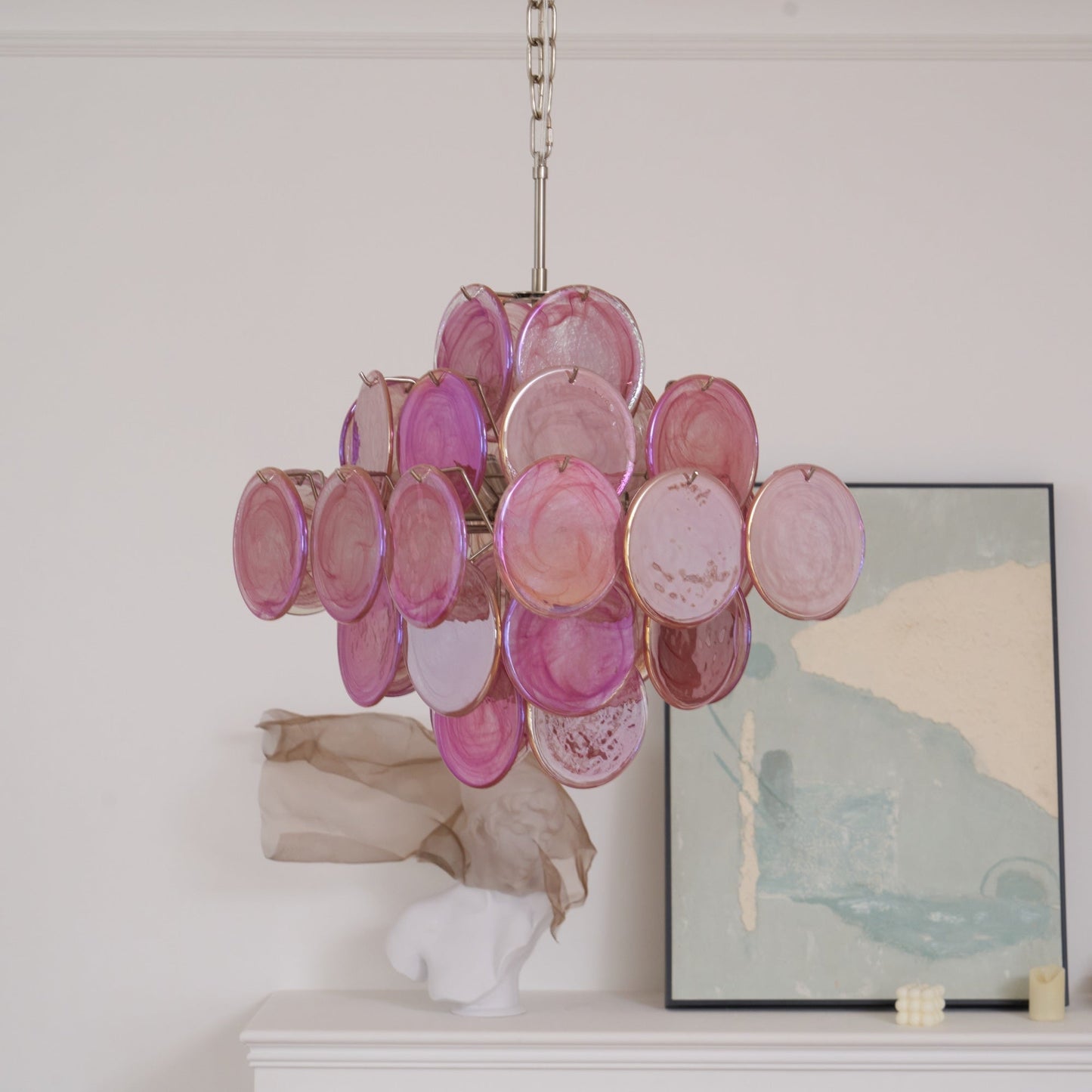 Aurelia Pink Murano Glass Chandelier - YIOSI