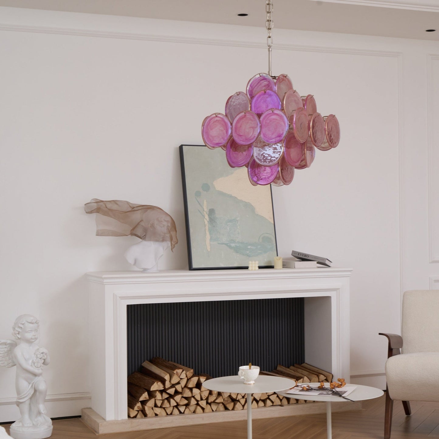 Aurelia Pink Murano Glass Chandelier - YIOSI