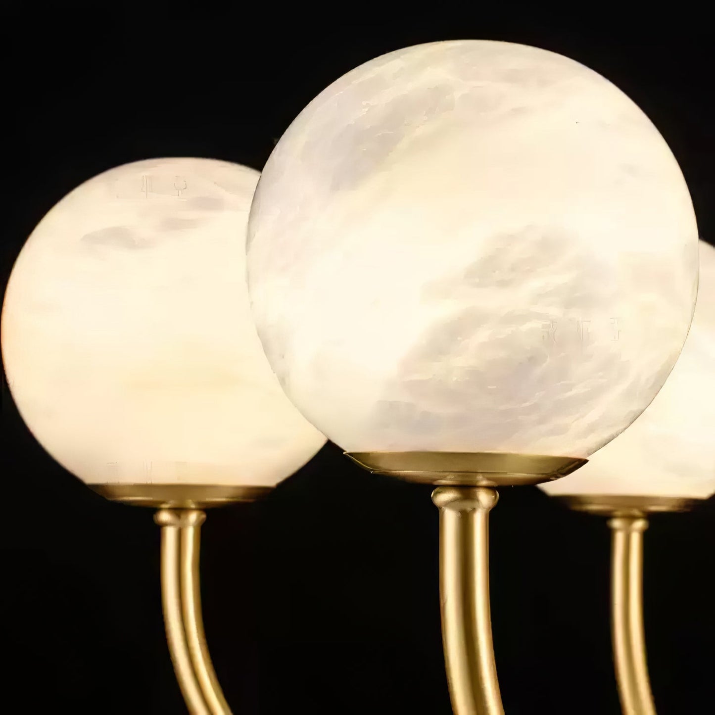 Aurelian Alabaster Globe Chandelier – Brass & White, 6‑10 Heads