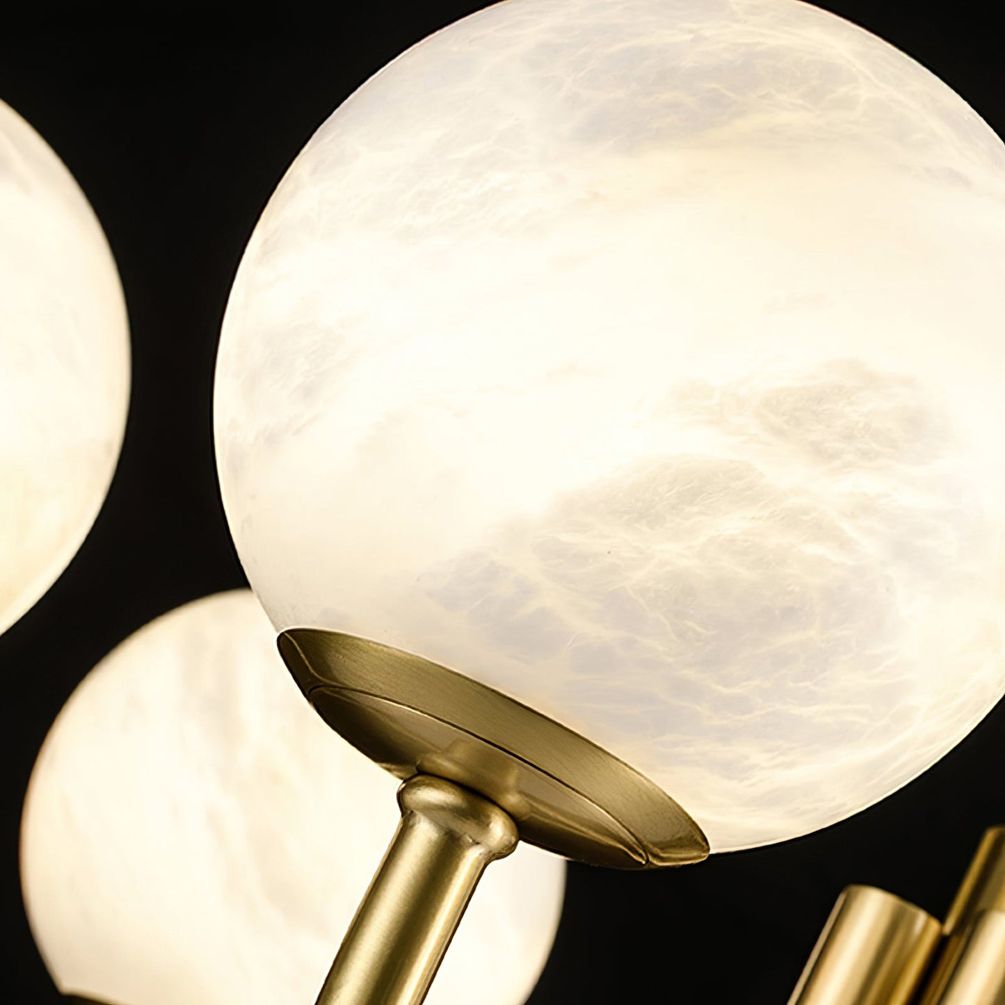 Aurelian Alabaster Globe Chandelier – Brass & White, 6‑10 Heads