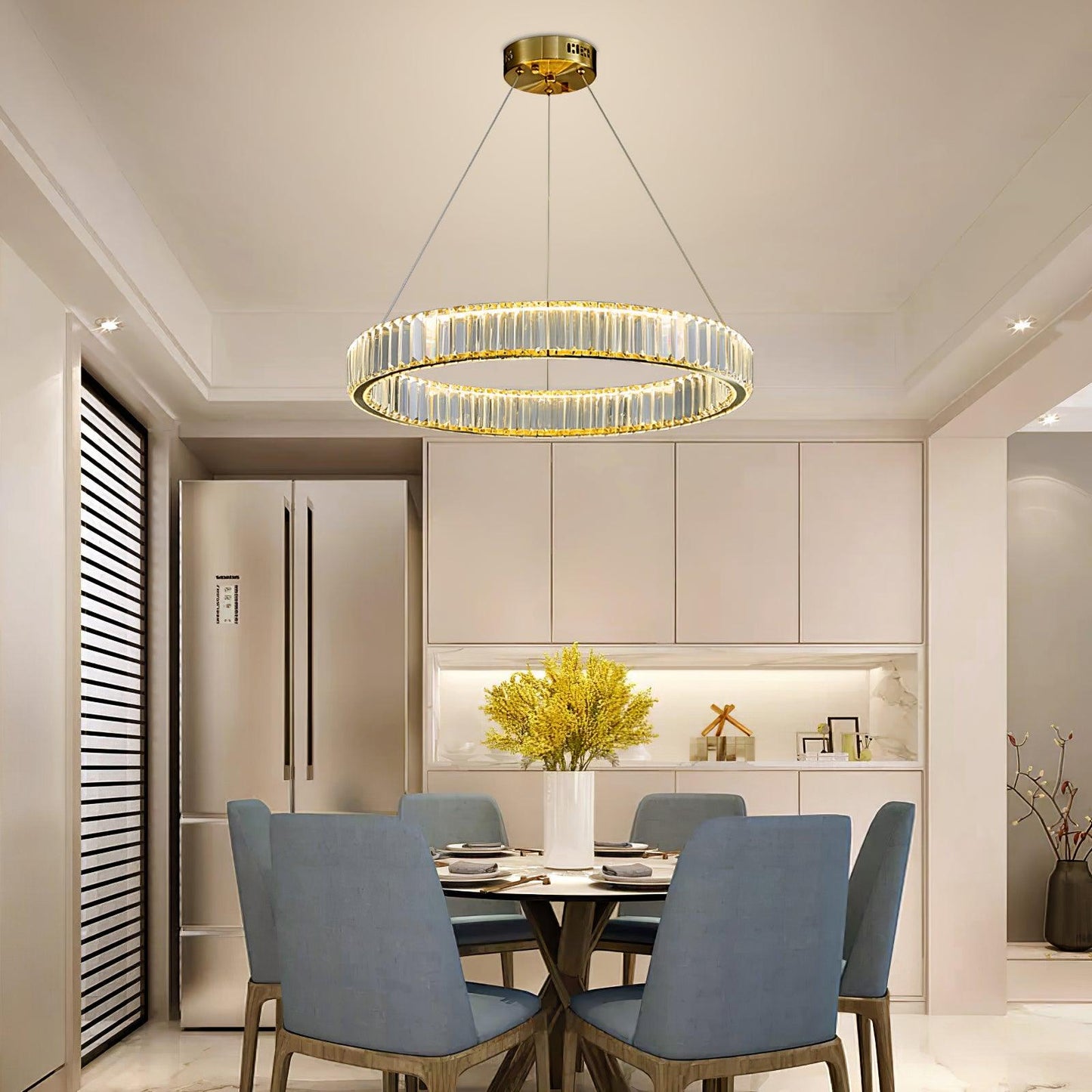 Bertolda Gold Crystal Multi‑Tier LED Chandelier – Elegant Luxury