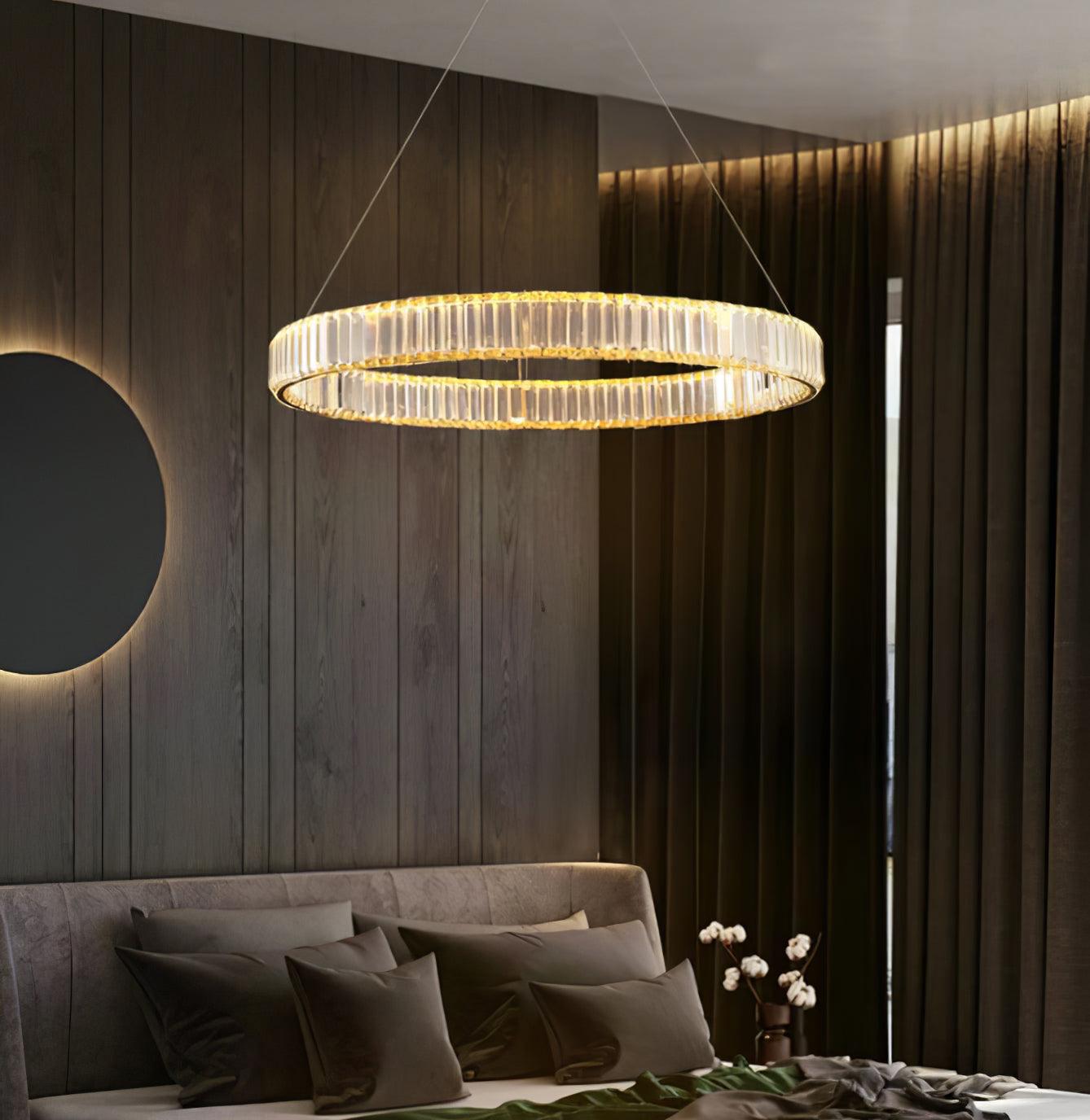 Bertolda Gold Crystal Multi‑Tier LED Chandelier – Elegant Luxury