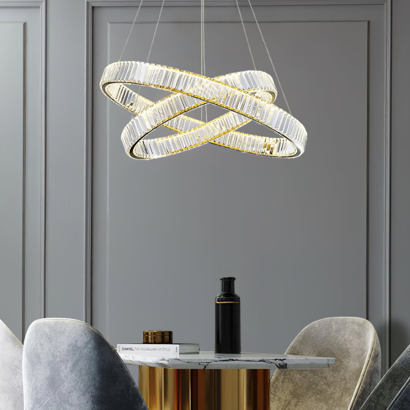 Bertolda Gold Crystal Multi‑Tier LED Chandelier – Elegant Luxury