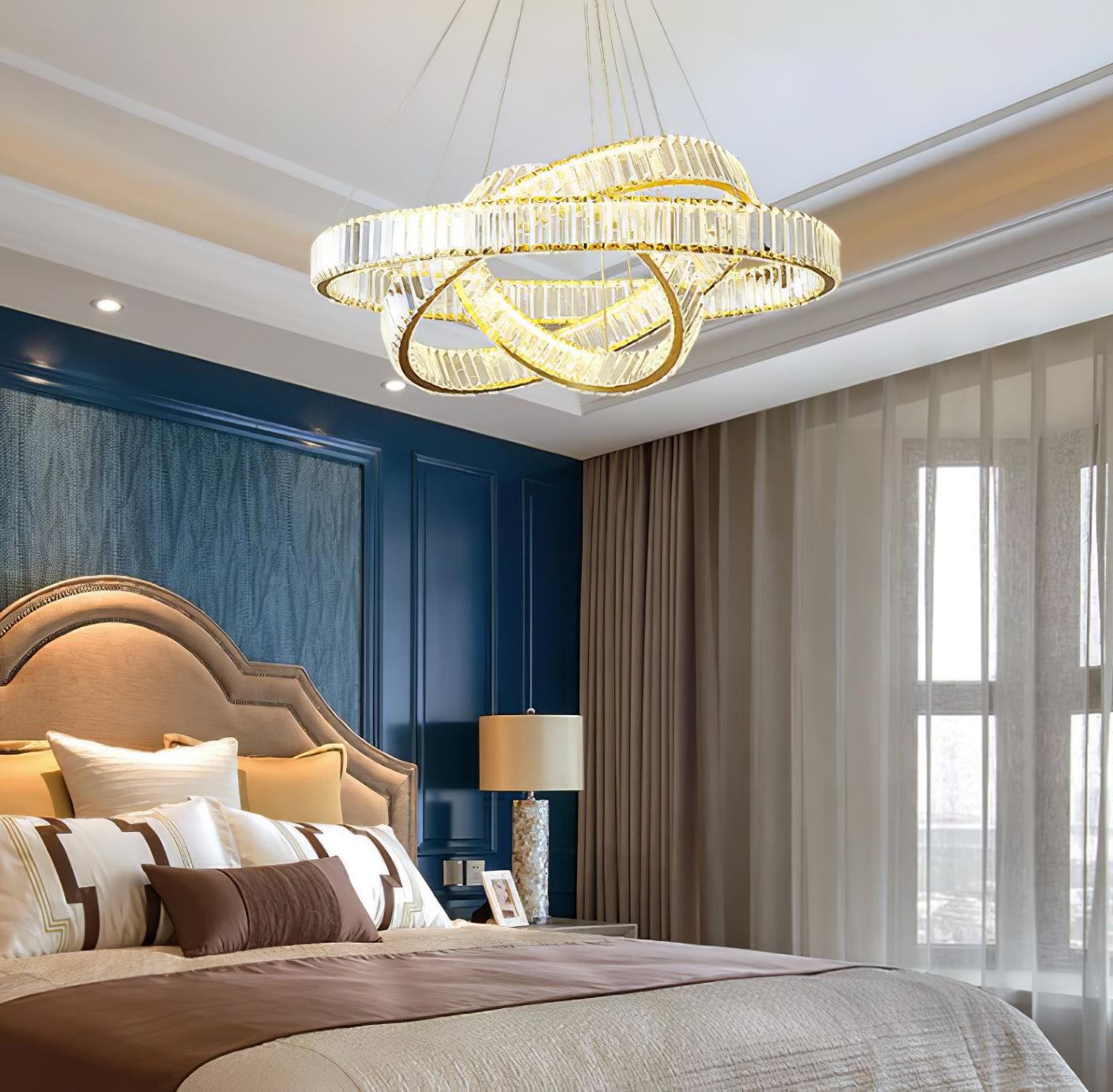 Bertolda Gold Crystal Multi‑Tier LED Chandelier – Elegant Luxury
