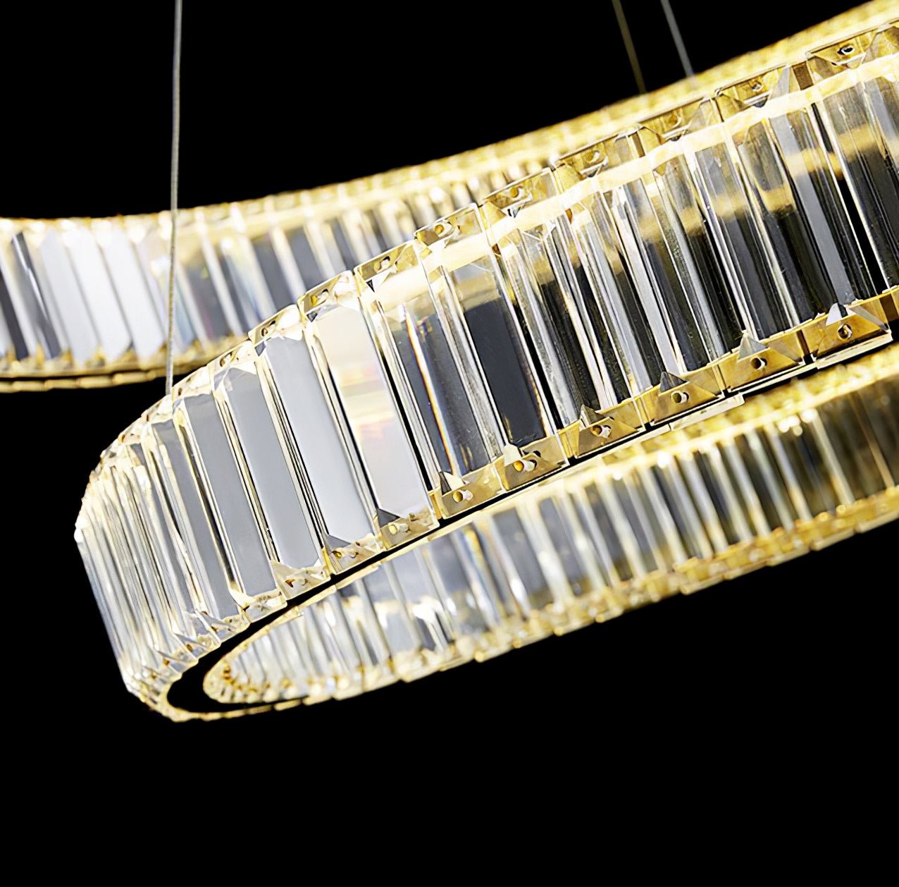 Bertolda Gold Crystal Multi‑Tier LED Chandelier – Elegant Luxury