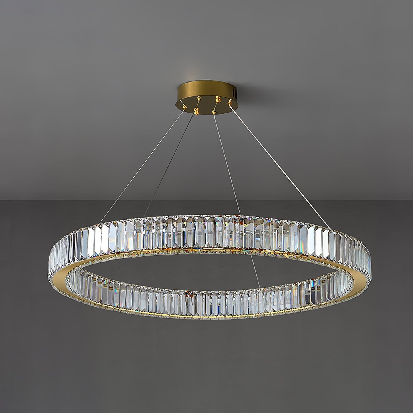 Bertolda Gold Crystal Multi‑Tier LED Chandelier – Elegant Luxury