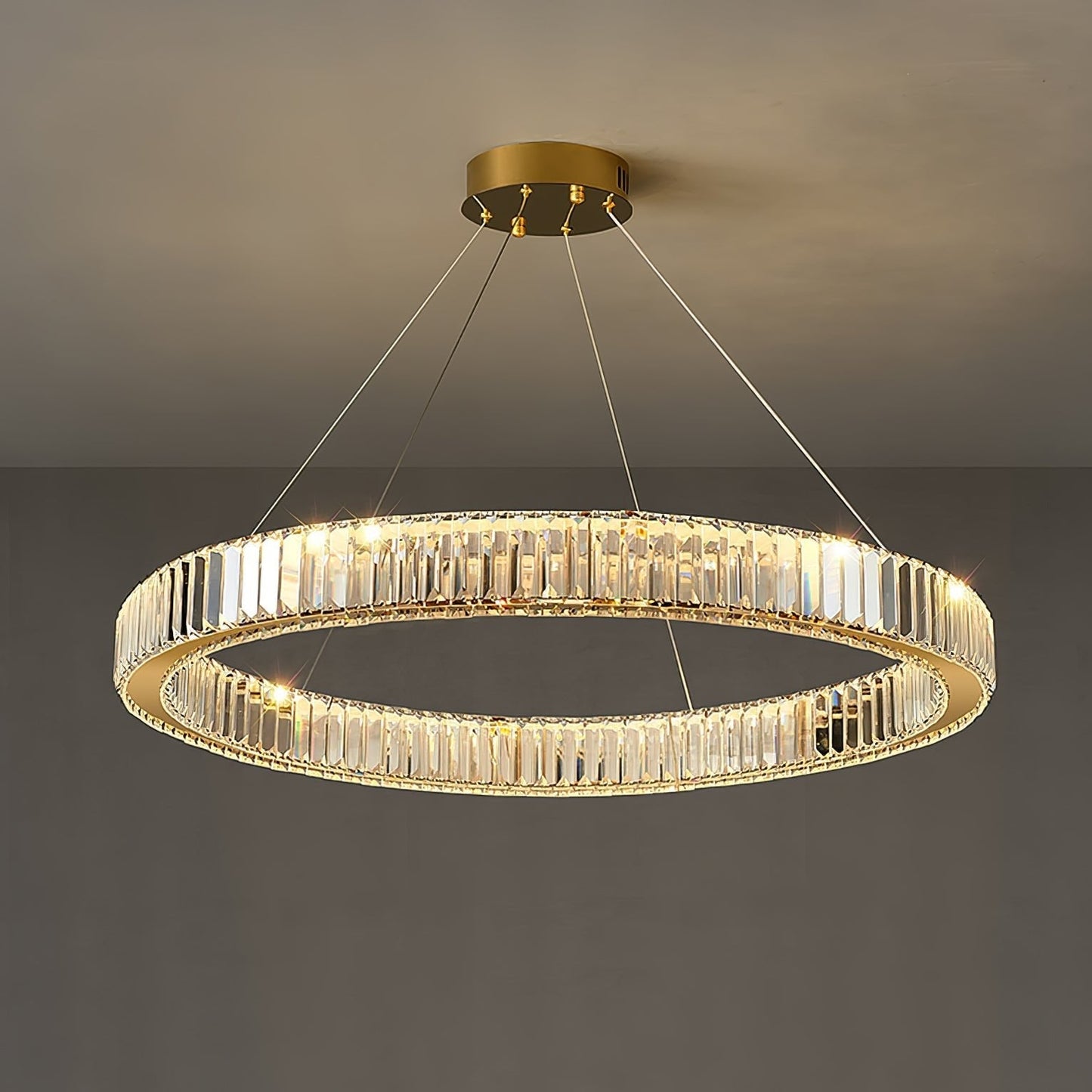 Bertolda Gold Crystal Multi‑Tier LED Chandelier – Elegant Luxury