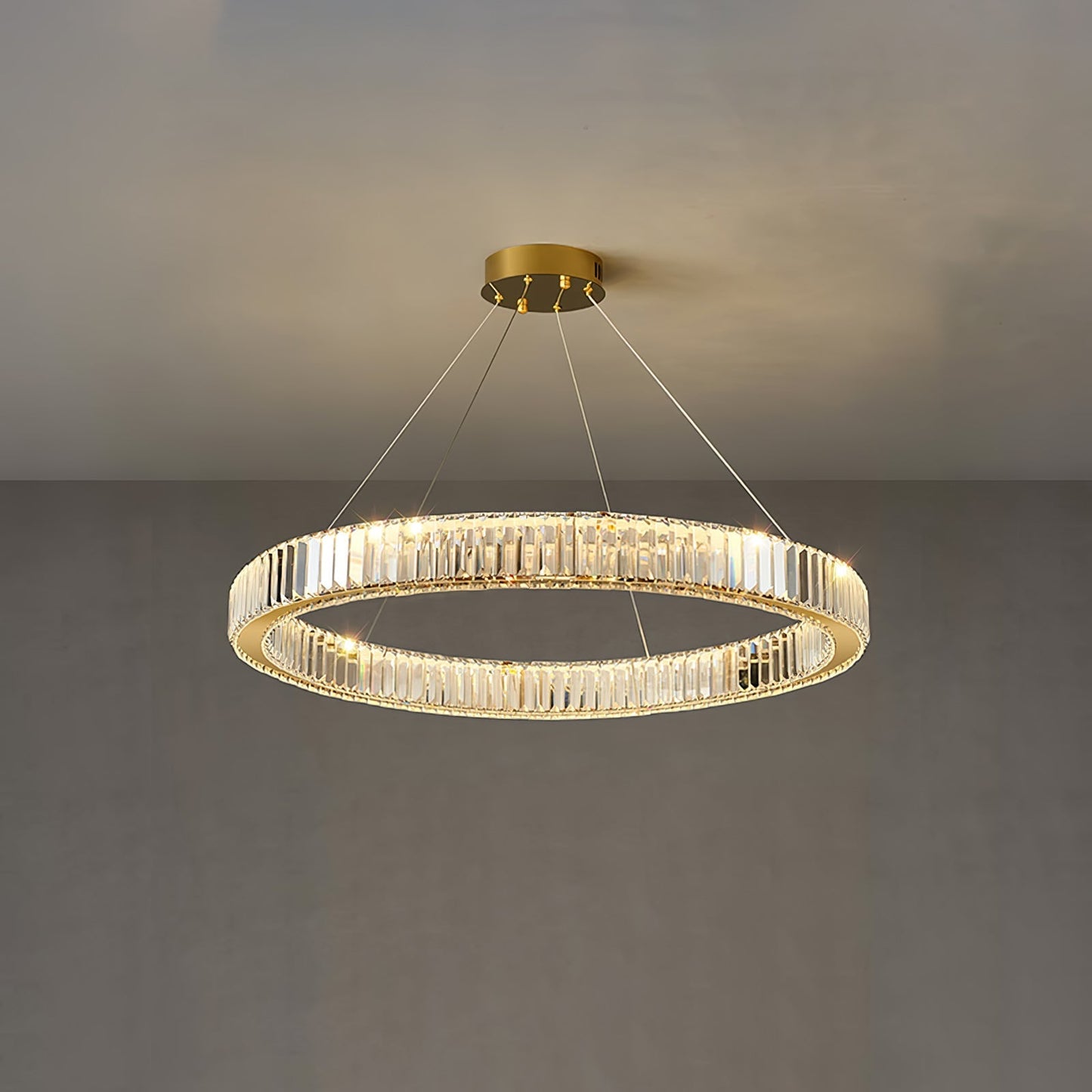 Bertolda Gold Crystal Multi‑Tier LED Chandelier – Elegant Luxury