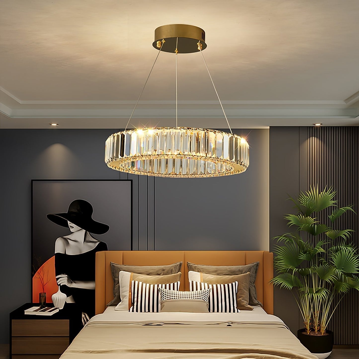 Bertolda Gold Crystal Multi‑Tier LED Chandelier – Elegant Luxury