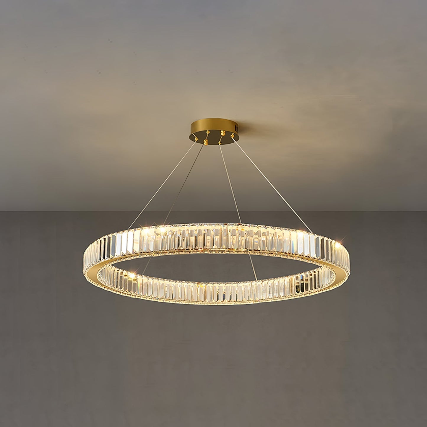 Bertolda Gold Crystal Multi‑Tier LED Chandelier – Elegant Luxury