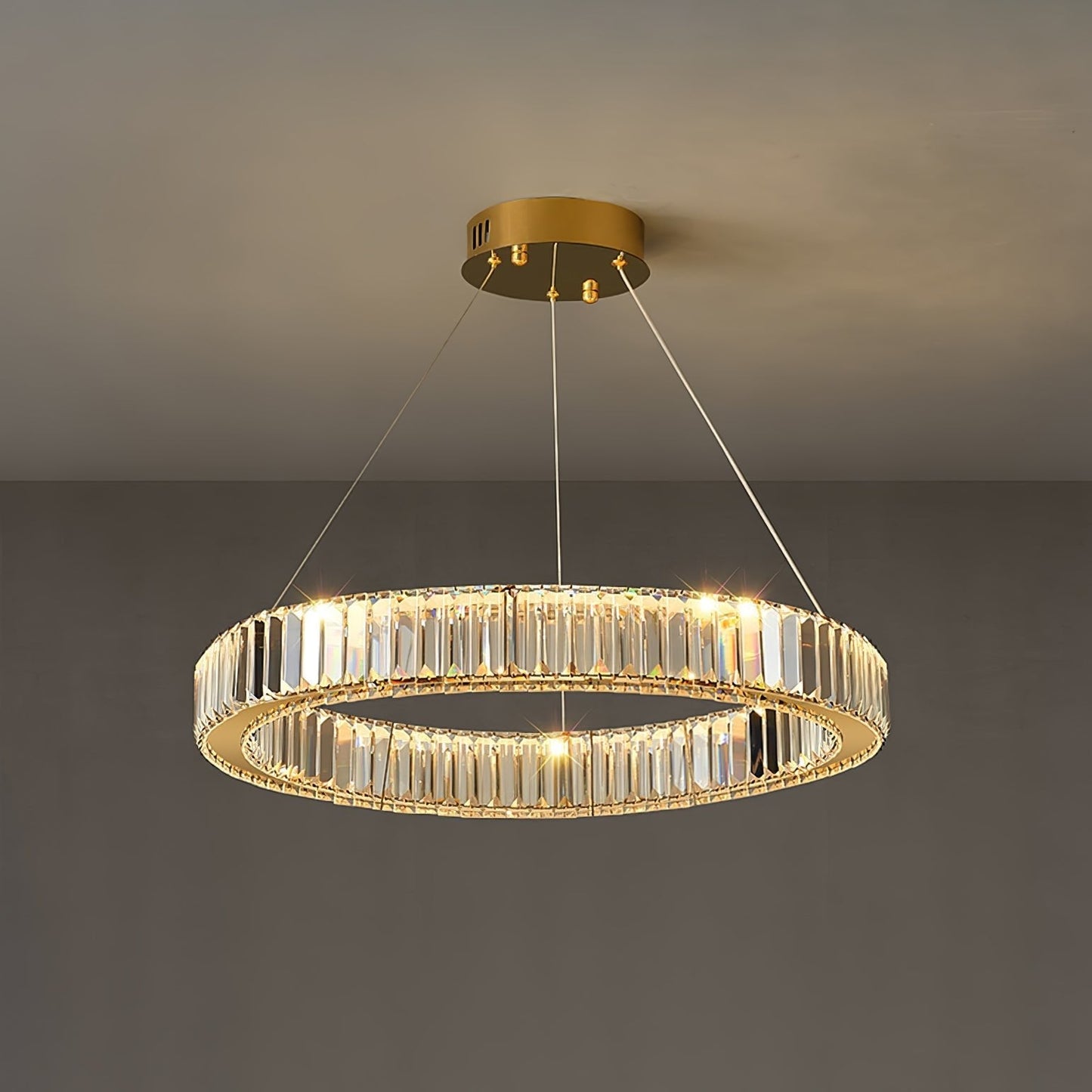 Bertolda Gold Crystal Multi‑Tier LED Chandelier – Elegant Luxury