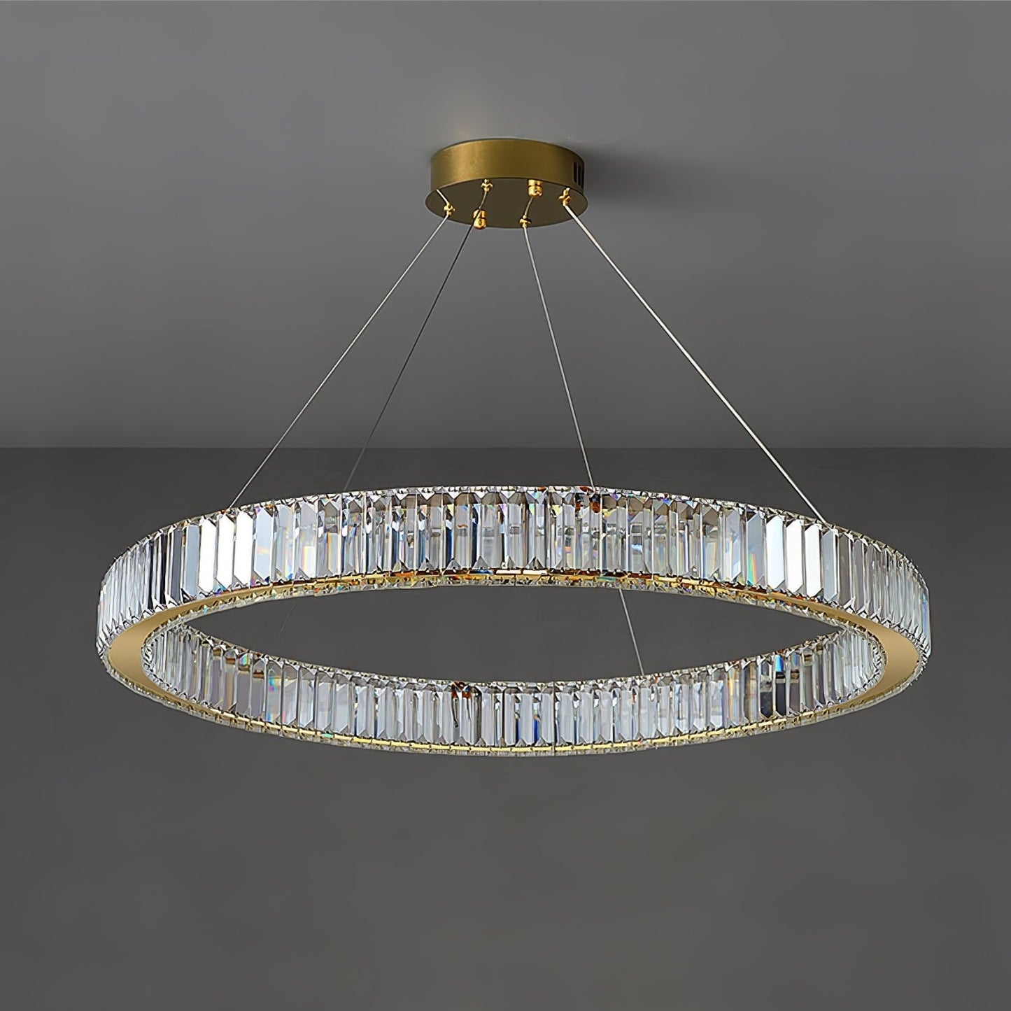 Bertolda Gold Crystal Multi‑Tier LED Chandelier – Elegant Luxury