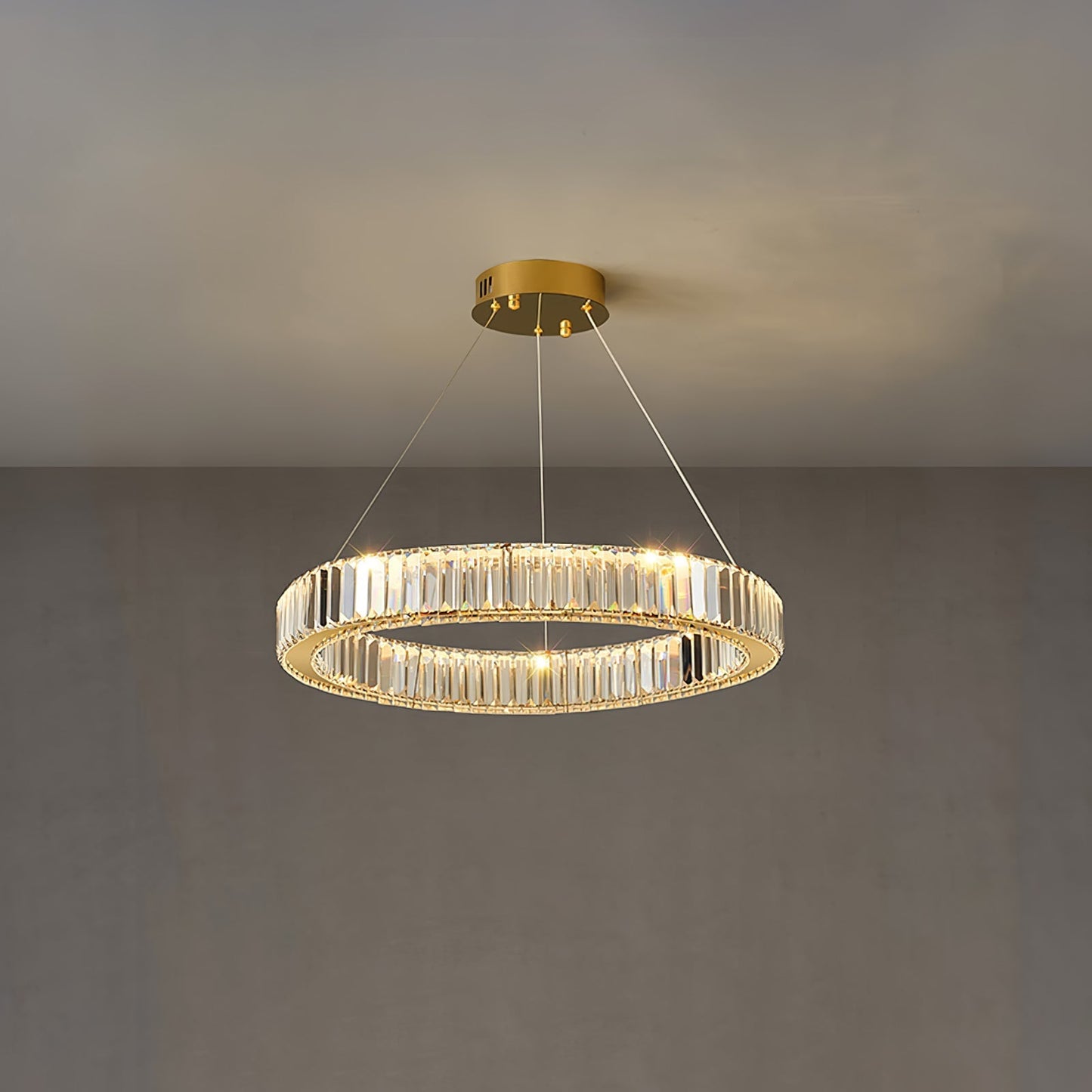 Bertolda Gold Crystal Multi‑Tier LED Chandelier – Elegant Luxury